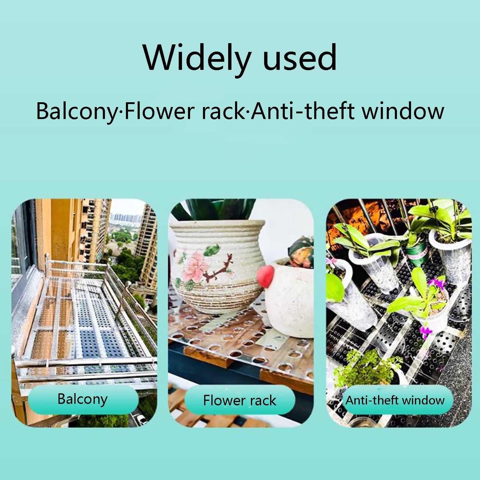 Vnook Plaques de Polycarbonate perforées, écran de sécurité décoratif | Avec perforations de 10 mm, écran décoratif pour balcon, protection étanche pour fenêtre(50x100cm)