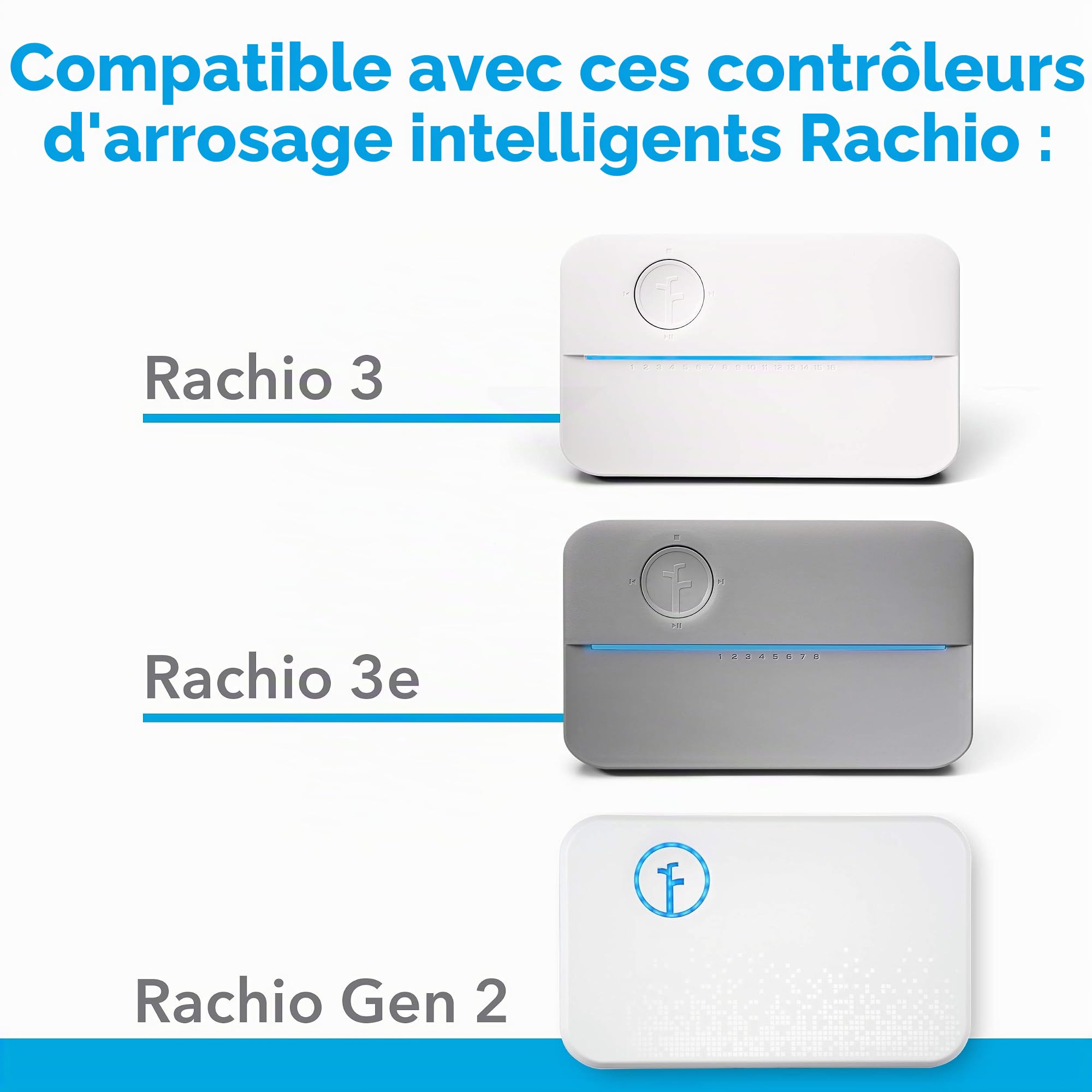 Rachio Compatible avec arroseur 3 contrôleurs intelligents, boîtier extérieur résistant aux intempéries