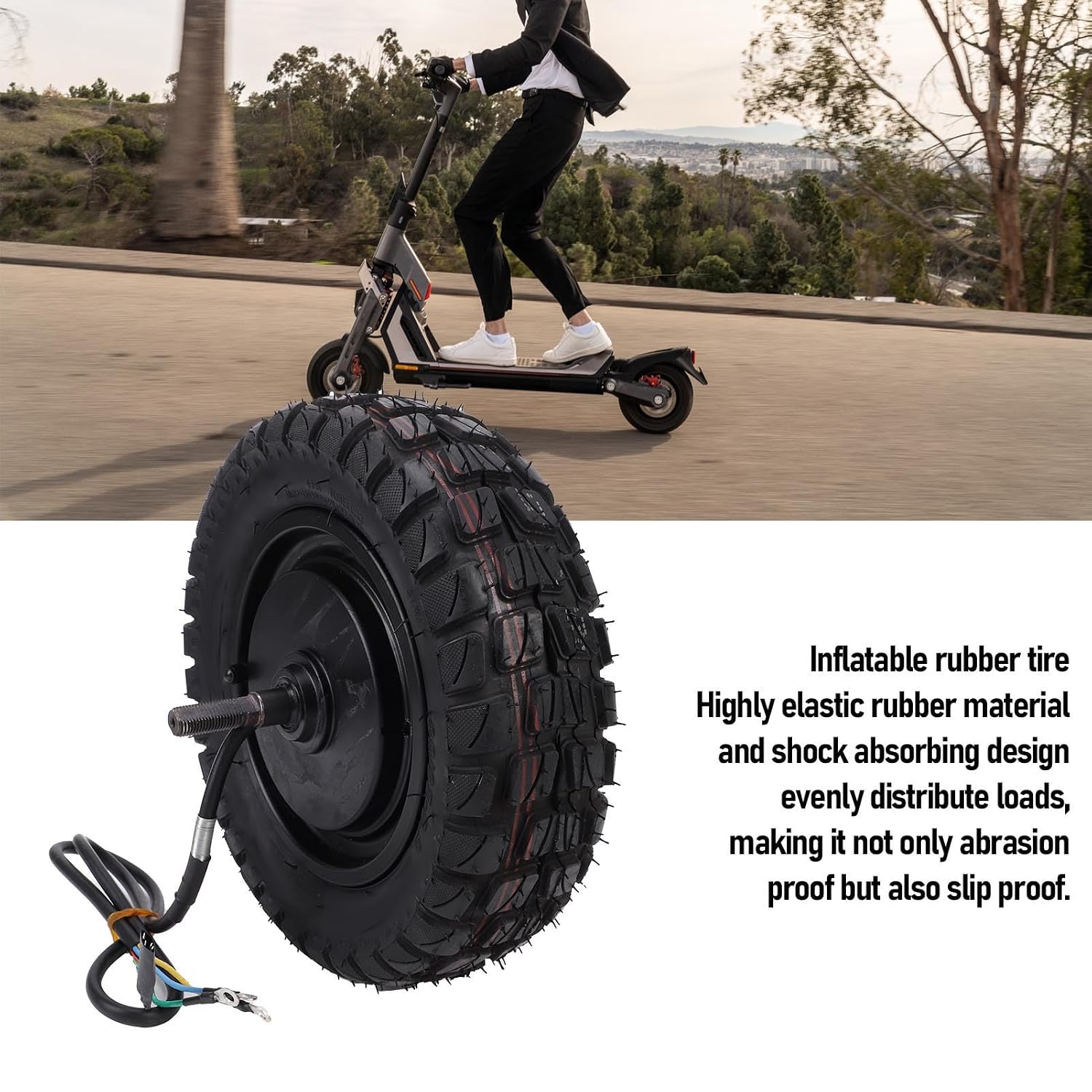 Luocute 11 Inch Electric Scooter Brushless Hub Motor, 500 to 1800W High Power Hall Brushless DC Hub Motor for Off Road Vehicle Electric Motorcycle Car Parts and Accessories