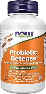 NOW Foods Supplements, Probiotic Defense, Probiotic Blend in a Whole Food Base with 1 Billion Organisms, 90 Veg Capsules