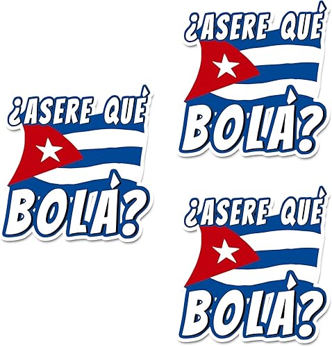 3 calcomanías cubanas para autos, calcomanías de vinilo para ventana de automóvil (3 x 4 pulgadas), bandera cubana para automóvil, laptop,