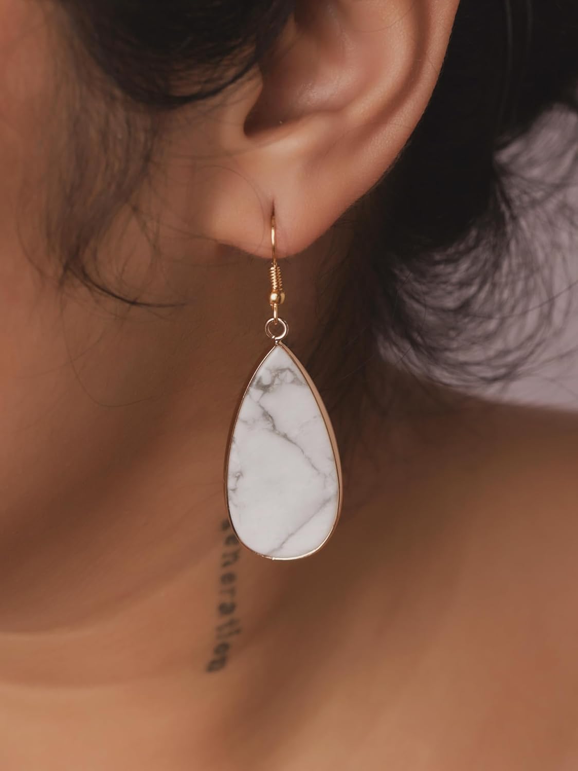 MINACHI Gemstone Teardrop Waterdrop Dangle Drop Earrings, Vintage Boho Jewelry Gift for Women - Image 5