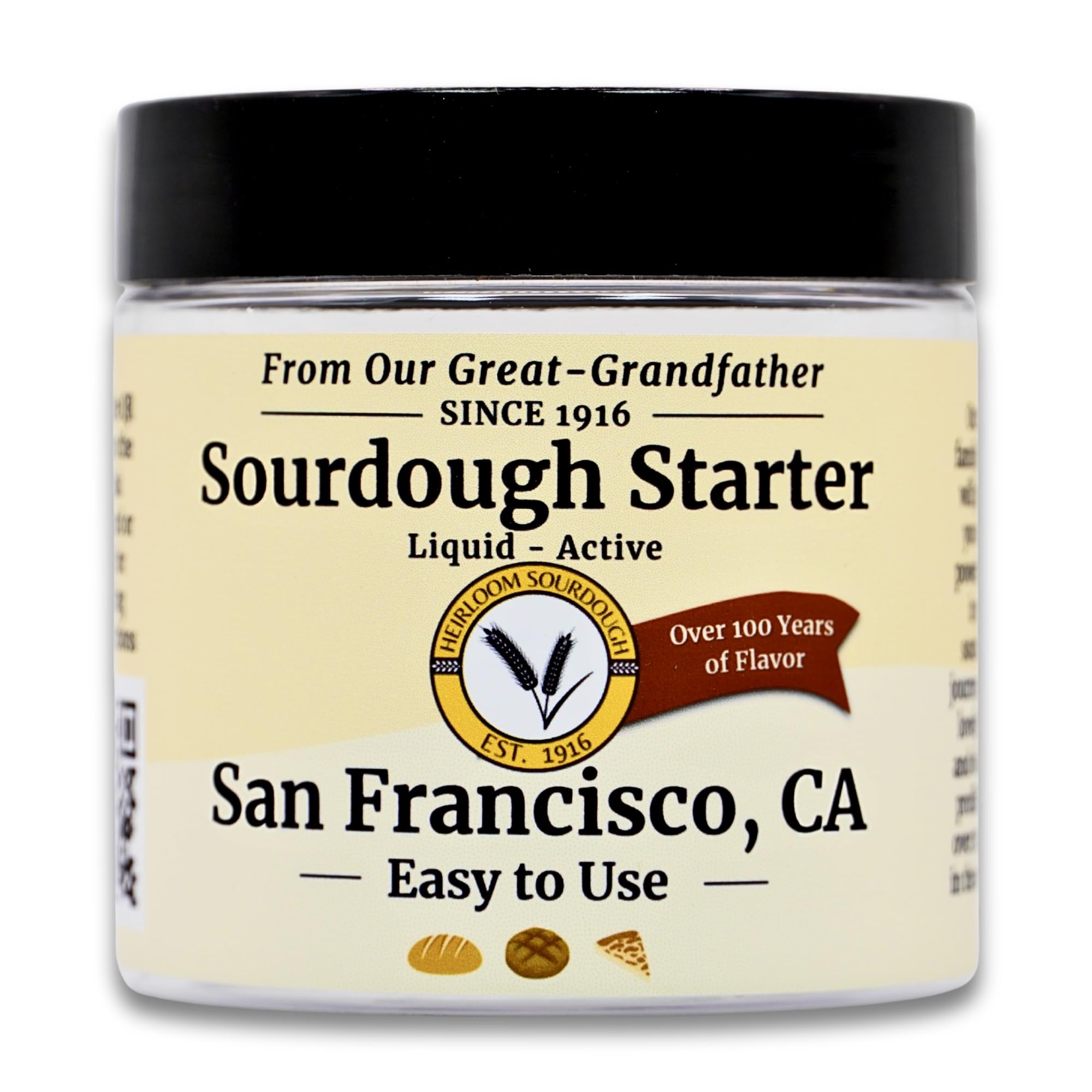 109 Year Old San Francisco Sourdough Starter Culture | Est. 1916 by our great-grandfather | Easy to follow instructions | Includes detailed instructions and recipe |