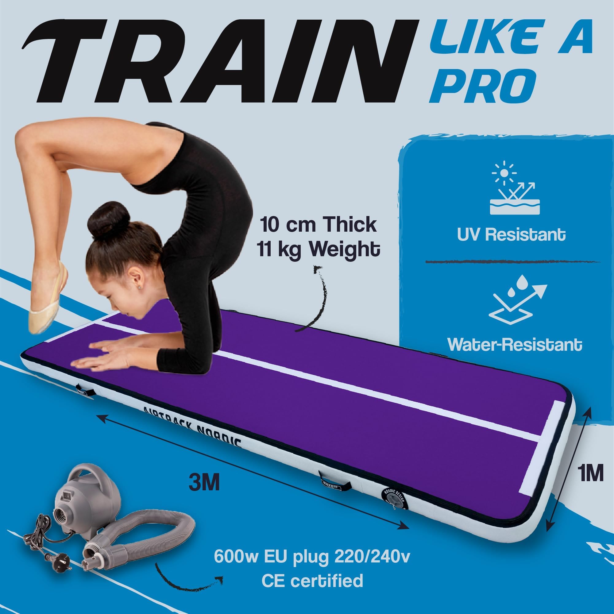 Airtrack gymnastics mat 4.5 m pink | Online Shop - Sicher & Günstig einkaufen