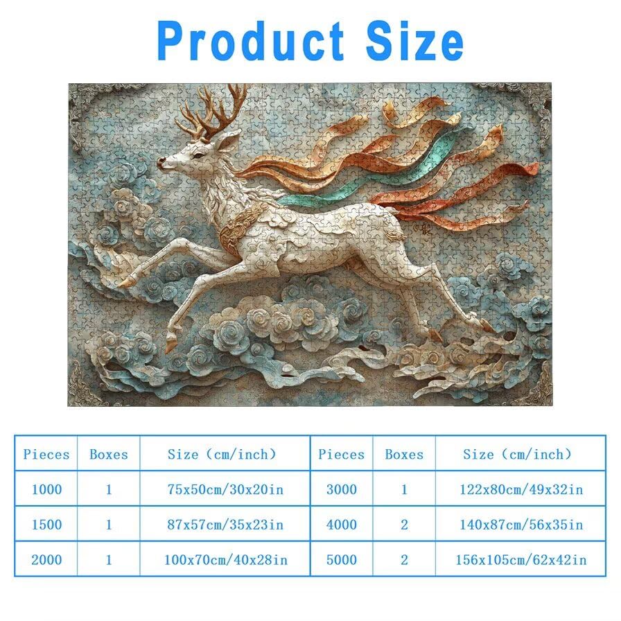 Puzzle 4000 Piezas, Puzzle Animal con Caja Regalo, Ciervo Puzzles 4000 Piezas Adultos, Medidas: 140 x 87 cm, Rompecabezas Adultos de Madera, Rompecabezas para Decoración Hogar, Regalo Mujer, -6532