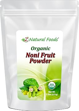 Z Natural Foods Noni Fruit Powder - Organic Raw Non-GMO Gluten-Free Superfood - Supports Healthy Digestion & Energy - Packed with Essential Nutrients & Antioxidants - Mix with Drinks & Recipes, 5 lb