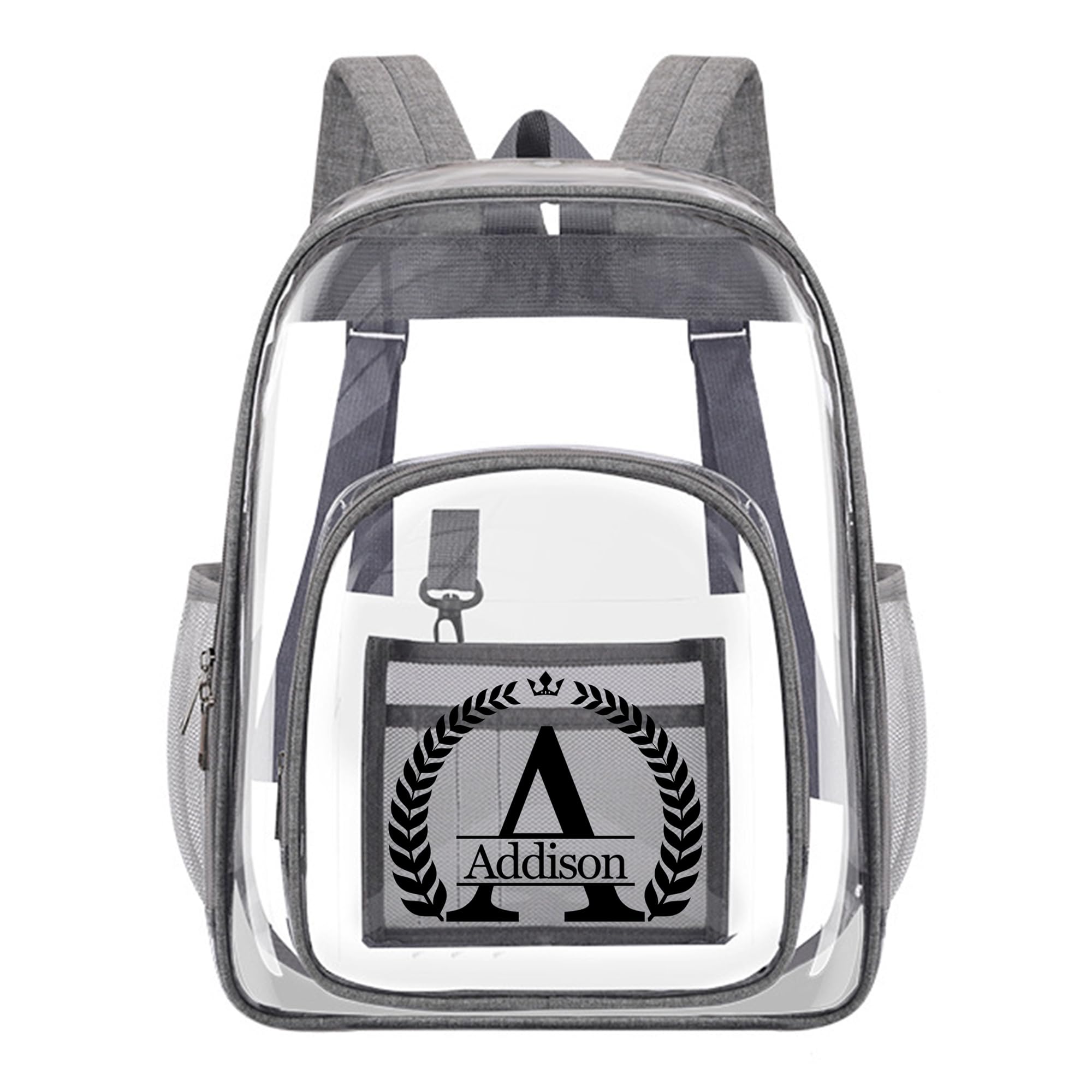 Personalized Clear Backpack with Name Custom Clear Bookbag Customized Any Text PVC Heavy Duty Transparent Backpack, Gifts