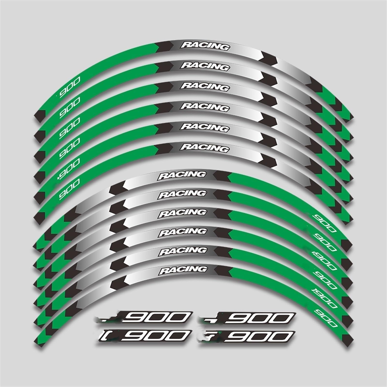 Motorcycle Front and Rear Wheel Hub Decal Set Improved Decoration Rim Reflective Stickers for Kawasaki Z900 Z 900 Decorative(Color15)