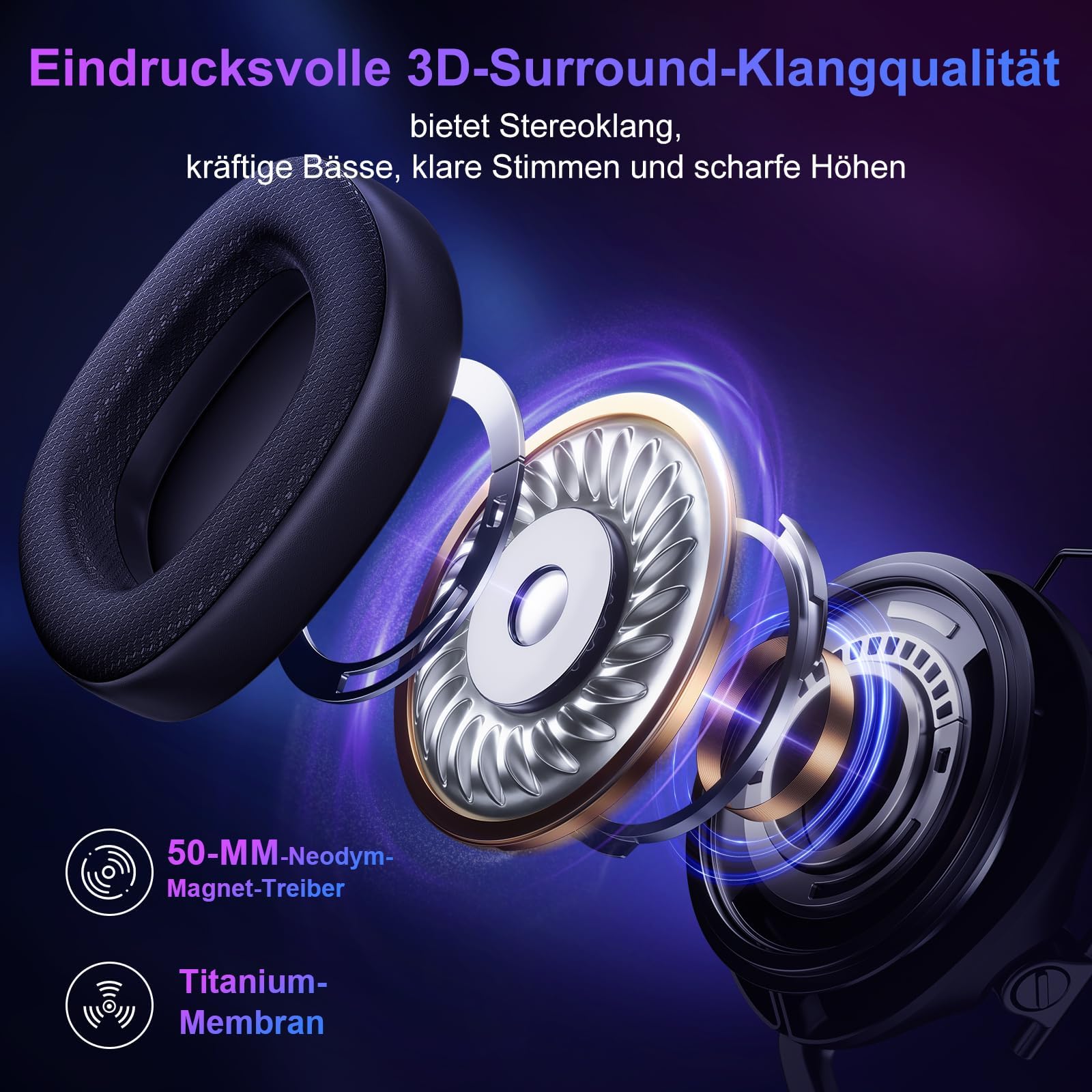 Fachixy FC400 Cascos Gaming Inalámbricos para PC, PS5, PS4, Auriculares Gaming Inalámbricos de 2,4GHz Wireless+Bluetooth - Baja Latencia, Duración 40Hr+, Luces RGB(Negro)