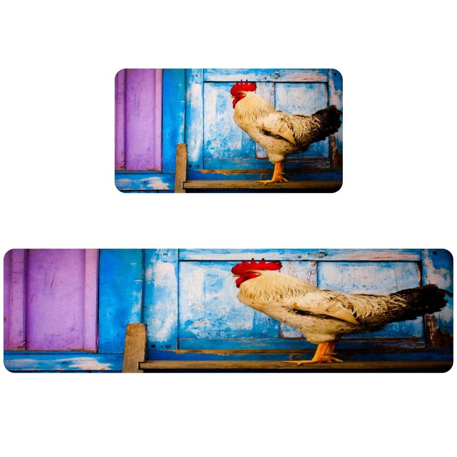 Tapis de cuisine absorbant avec motif coq pour une maison chaleureuse