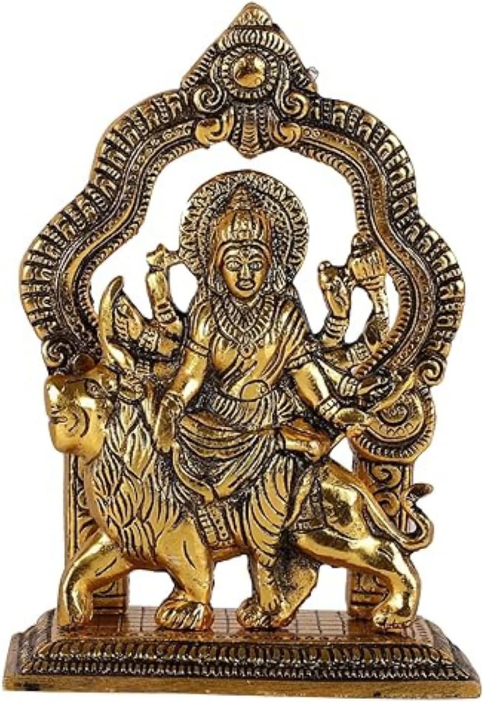 PURESTORY Fengshui MATA Rani Statue | Beautifully Crafted Goddess Matarani | Durga Maa Vaishno Devi Sherawali Idol Figurine Statue | Home Decor & Gifts | Home Mandir Temple Religious Gifts Showpiece