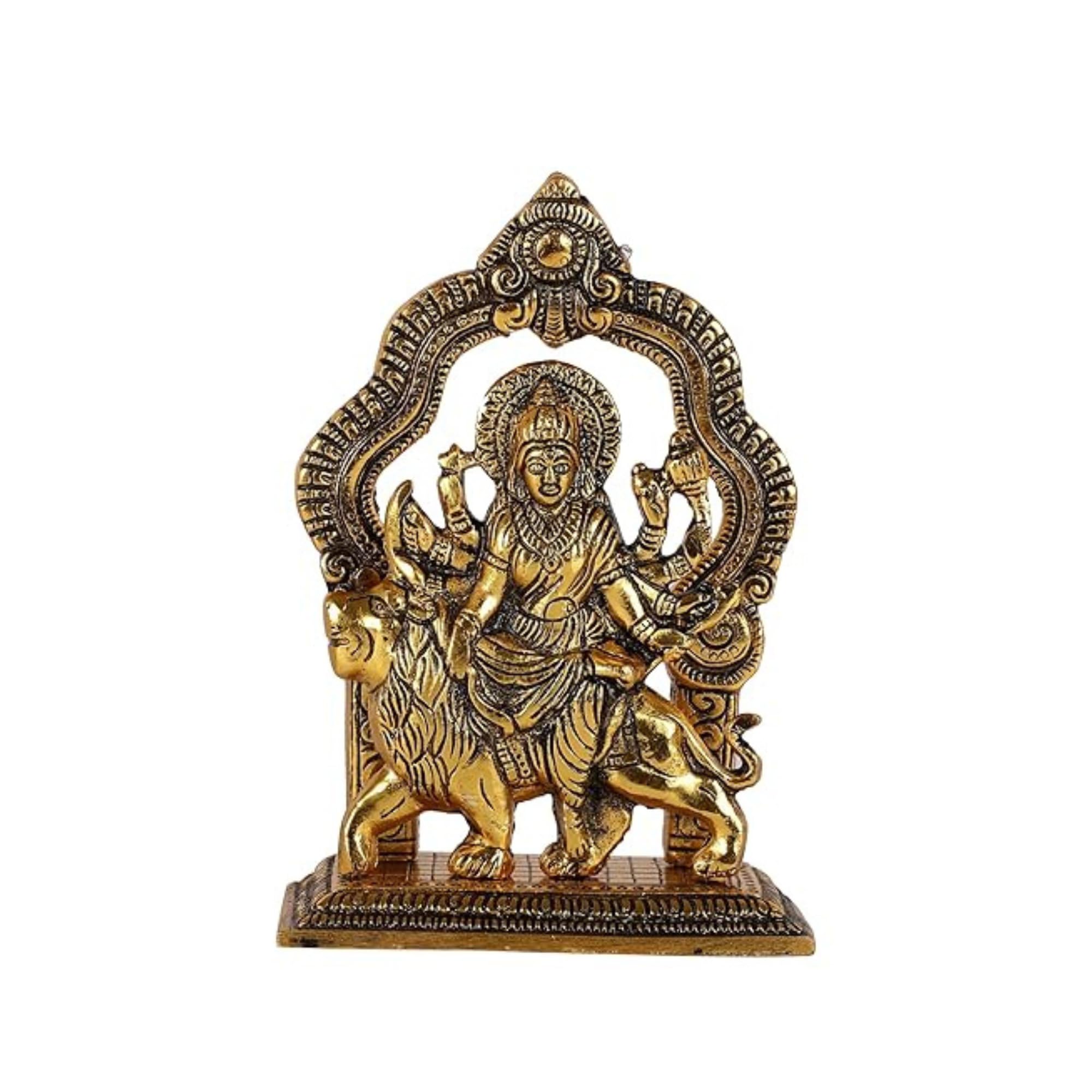 PURESTORY Fengshui MATA Rani Statue | Beautifully Crafted Goddess Matarani | Durga Maa Vaishno Devi Sherawali Idol Figurine Statue | Home Decor & Gifts | Home Mandir Temple Religious Gifts Showpiece