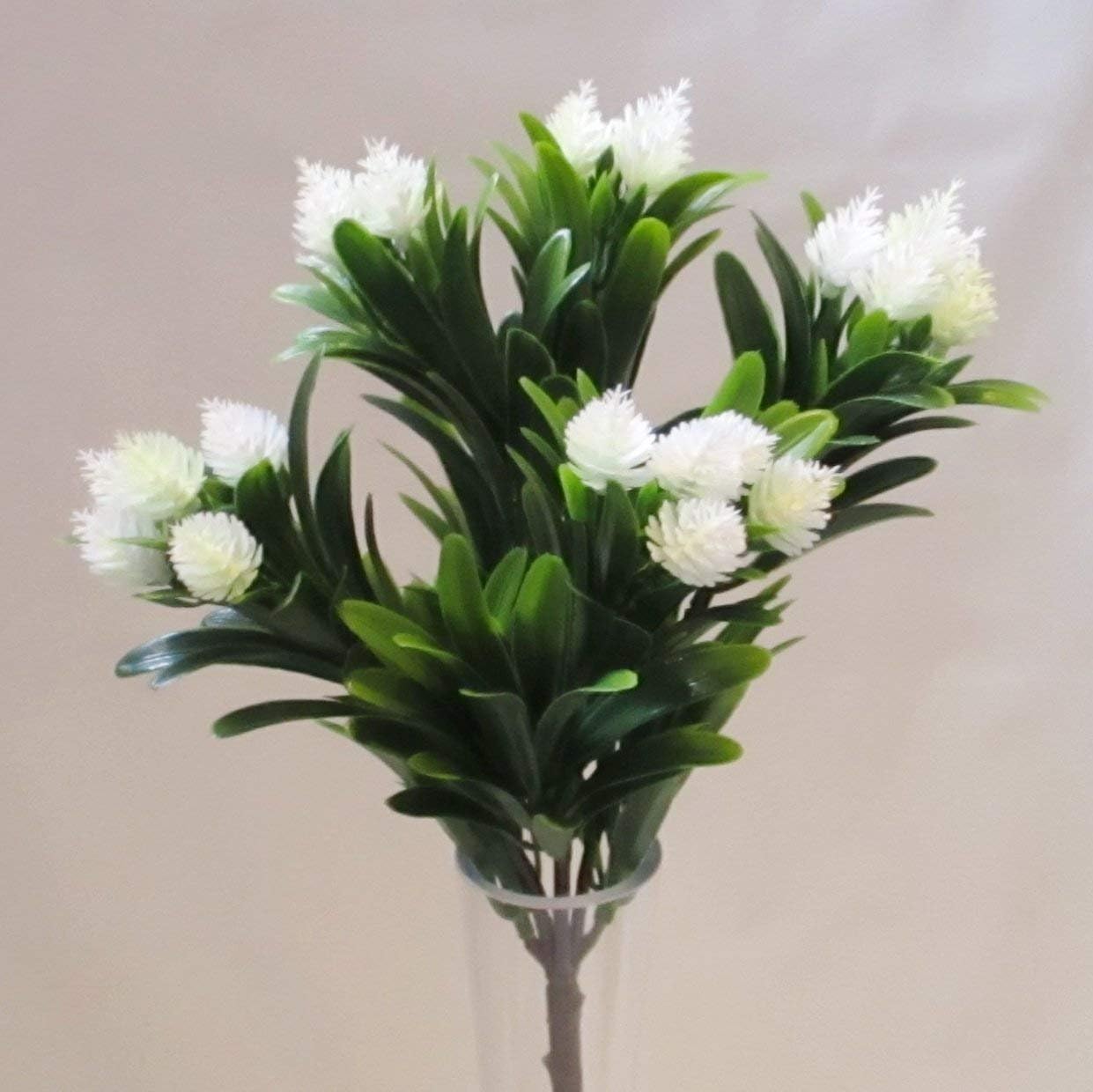 UKGD Artificial Cream Blossom Bush - 39 cm Tall