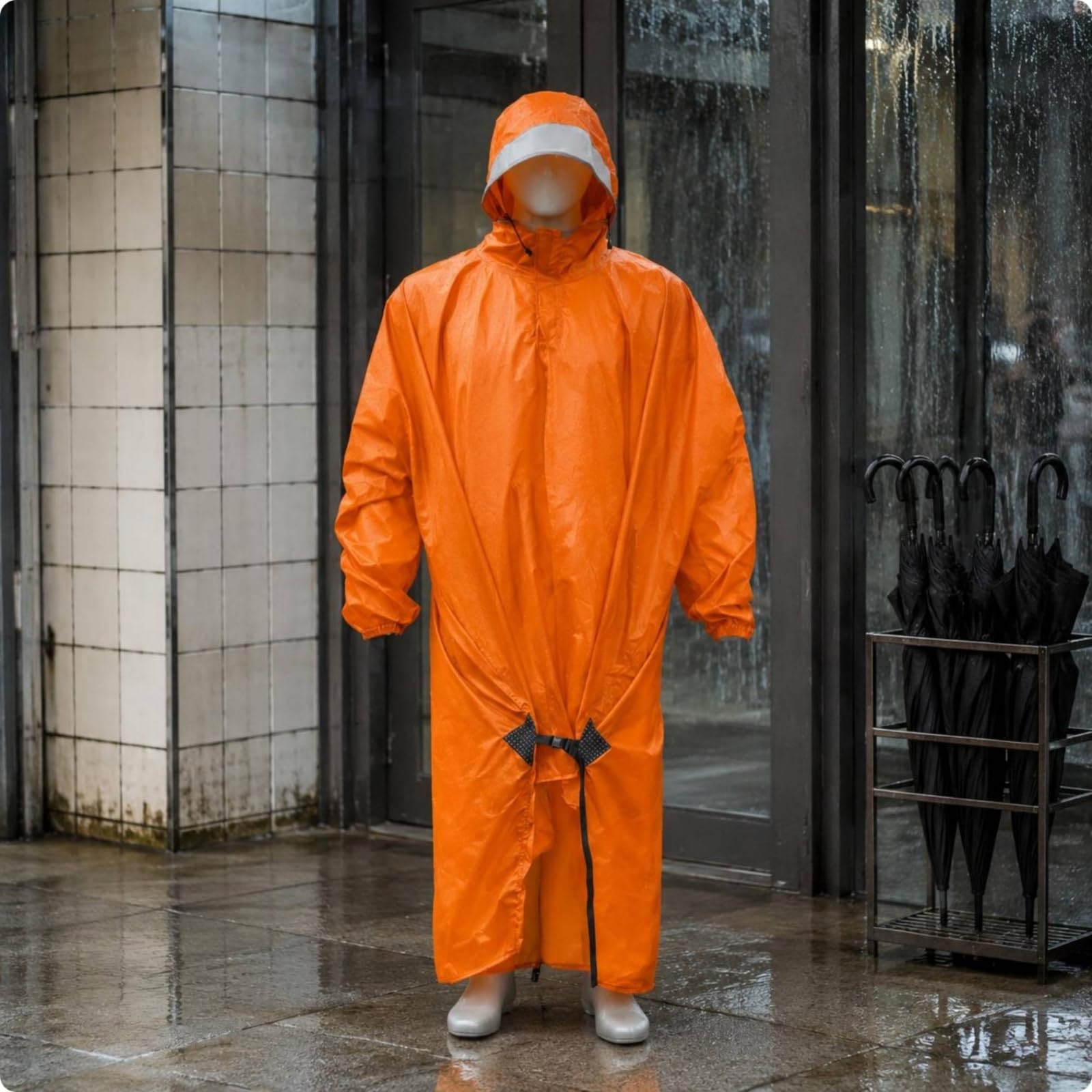 Poncho de Lluvia para Exteriores Resistente al Agua Capa Chubasquero Impermeable con Capucha y Ajuste Compatible con Mochila Convertible en Lona y