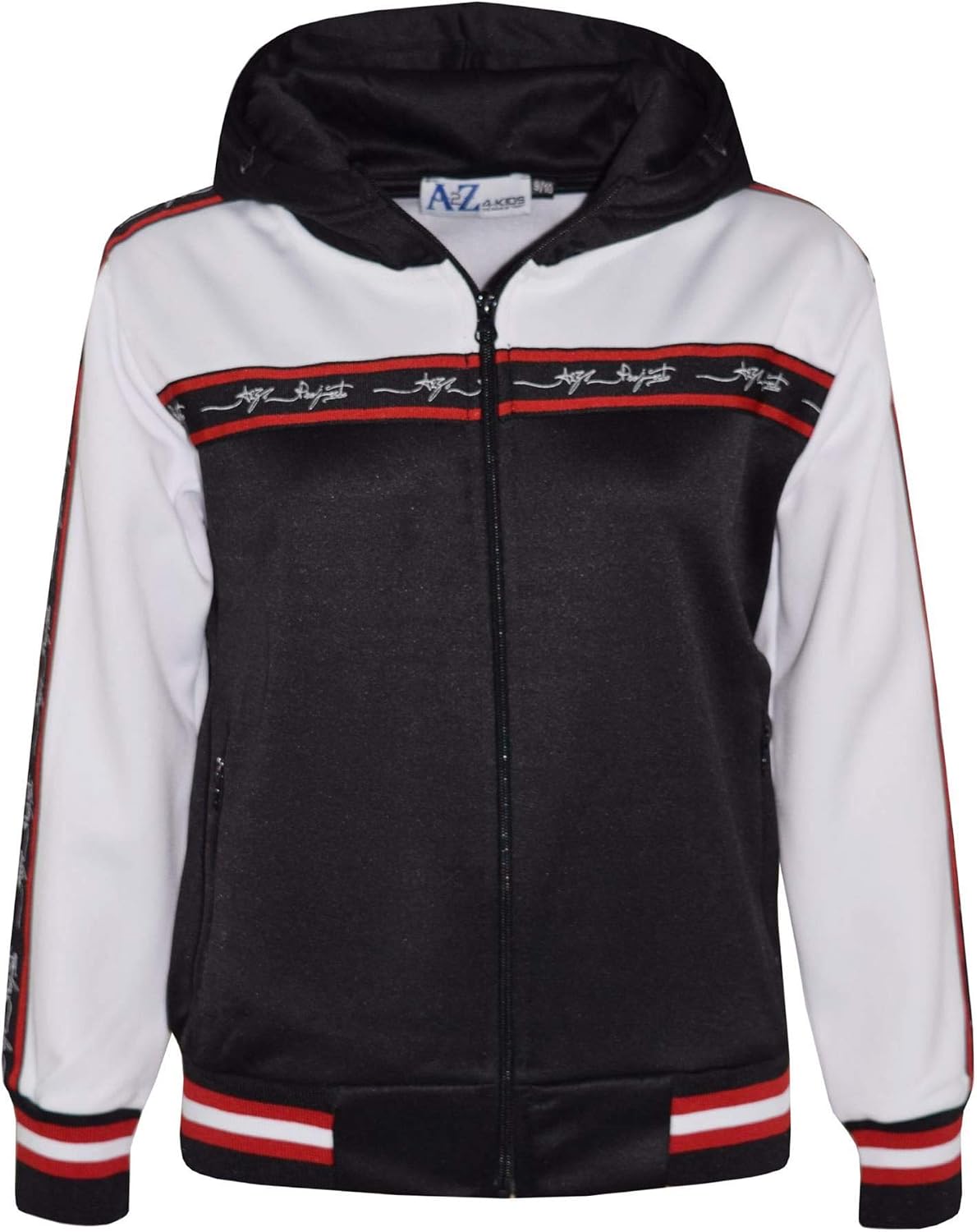 Kids Boys Girls Tracksuit A2Z Project Signature Taped Hooded Top Bottom Jog Suit