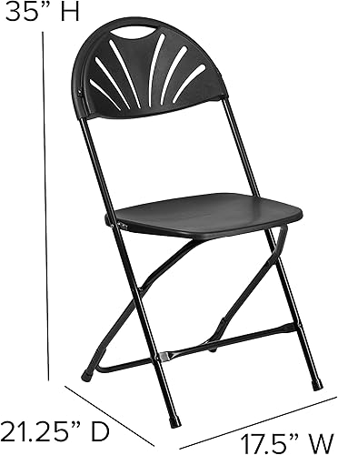 Miniatura 69 de Flash Furniture HERCULES Series - Silla plegable con respaldo de plástico de carbón de 650 libras, 8 unidades Carbón vegetal,Negro