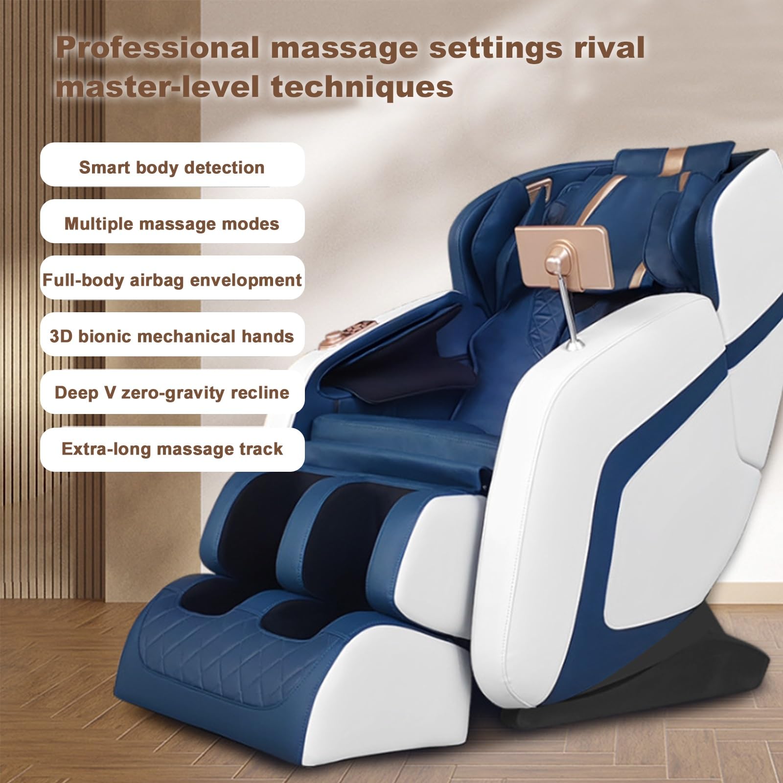 Poltrona Massaggiante 4D Con Massaggio Pneumatico Completo Del Corpo E Terapia Termica Integrata, Design Salvaspazio, Adatta Per Ambienti Domestici E Uffici