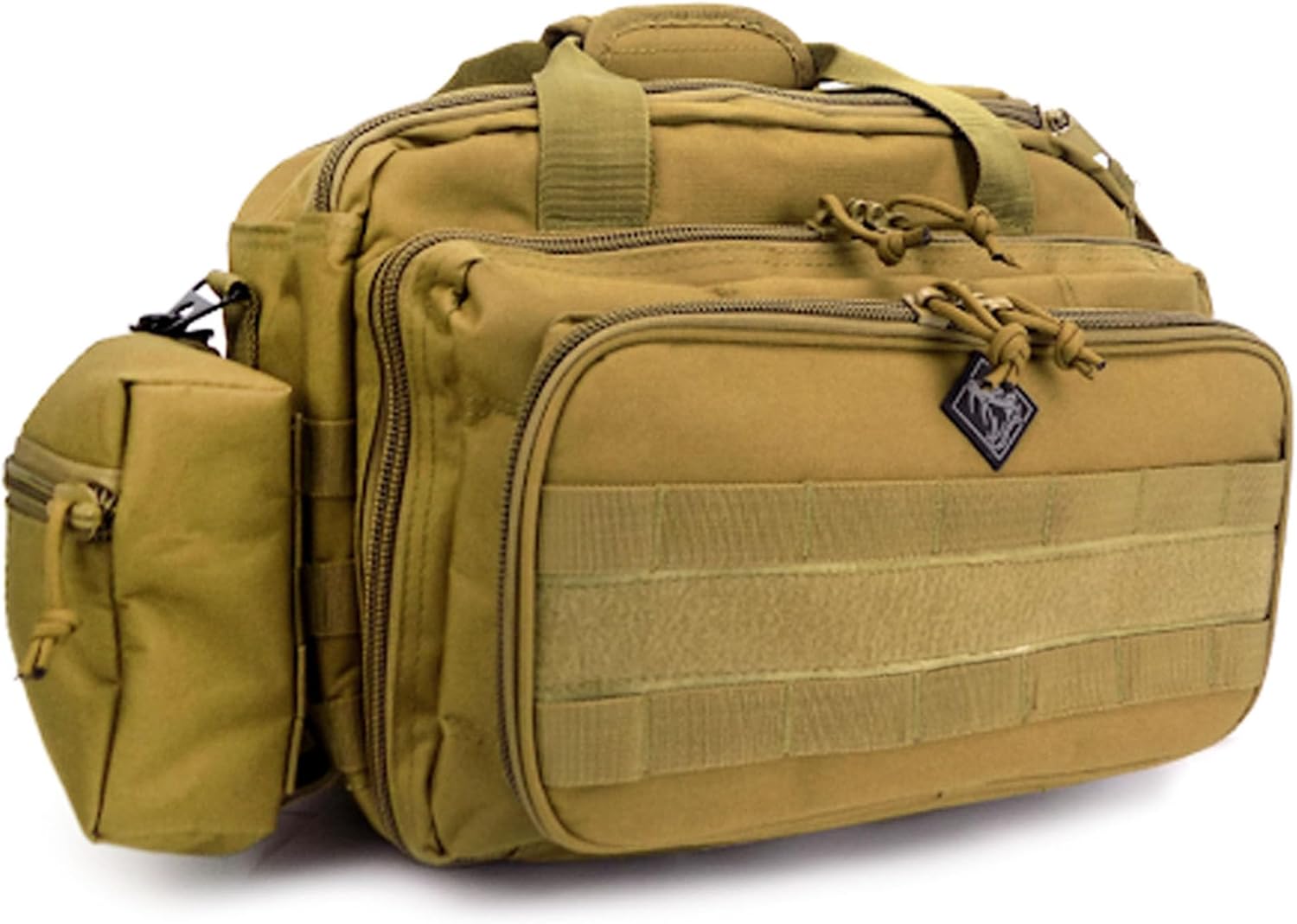 Large Range Bag with Pistol Retention System, Padded Main Compartment with Two Large Interior Pockets, Front and Side MOLLE Webbing