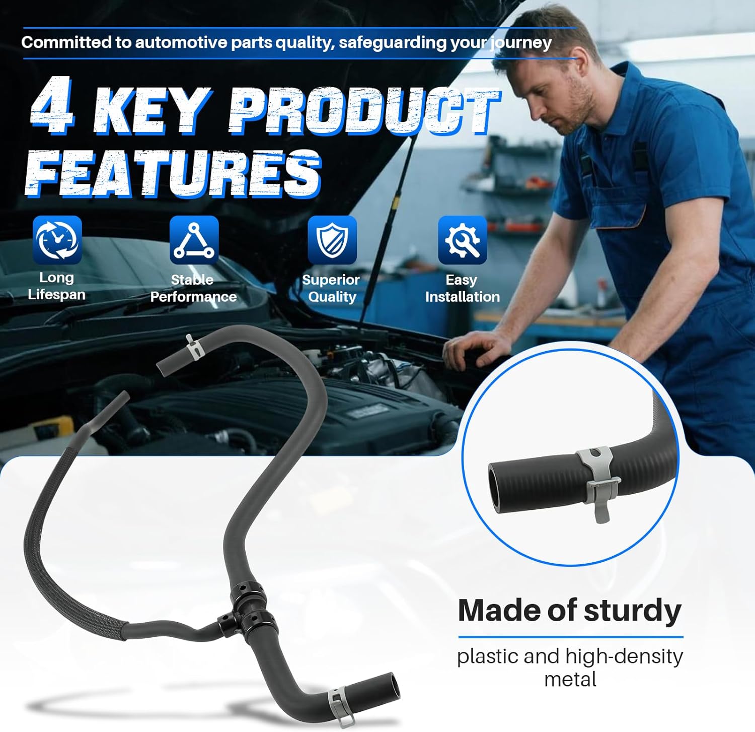 AUTOKAY HVAC Heater Hose for Dodge Challenger 2011-2021 Charger 2011-2021 for Chrysler 300 2011-2020 Heater Supply Hose 55038163AI 55038163AE
