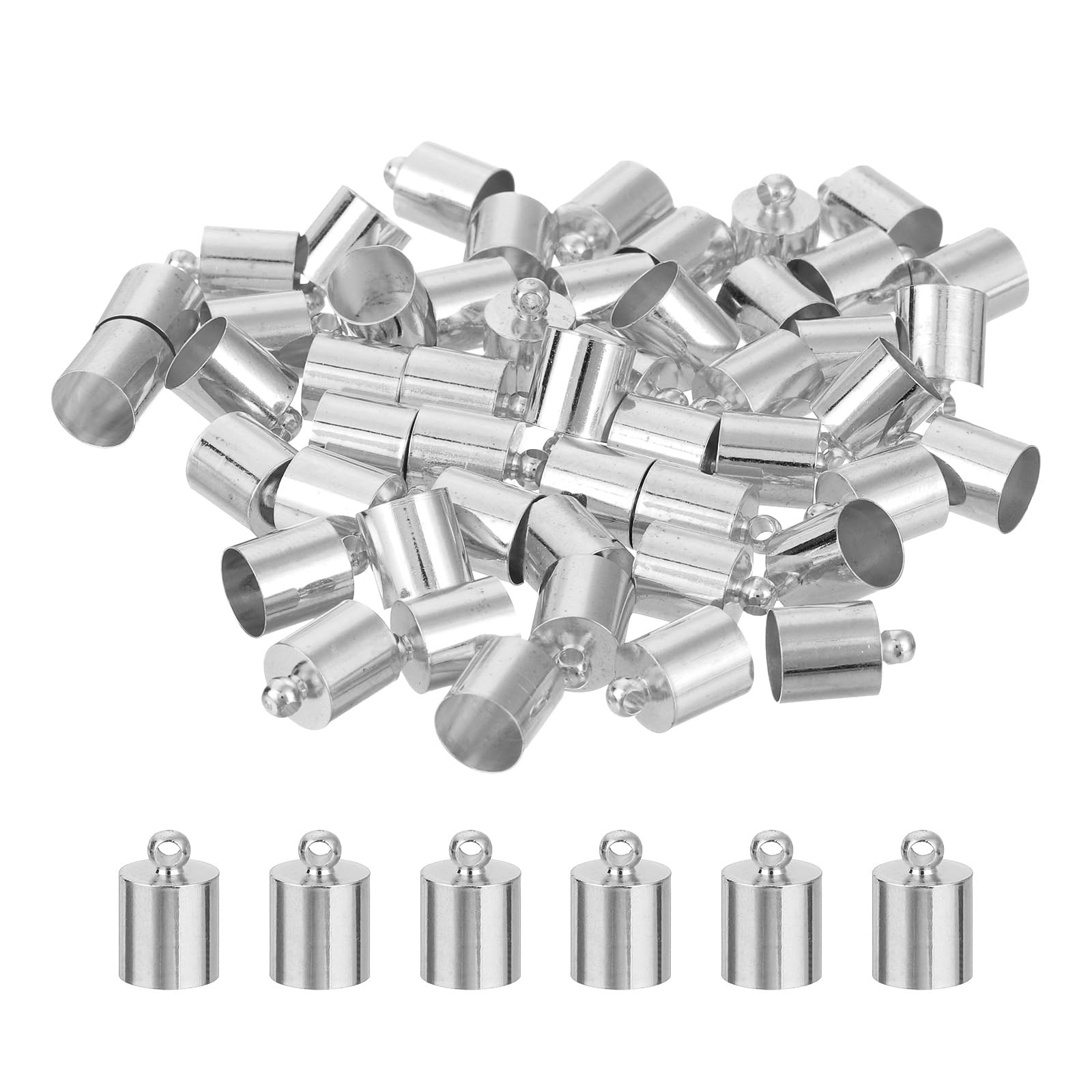 Embout de cordon en cuir 8mm pour bijoux et pompons lot de 50
