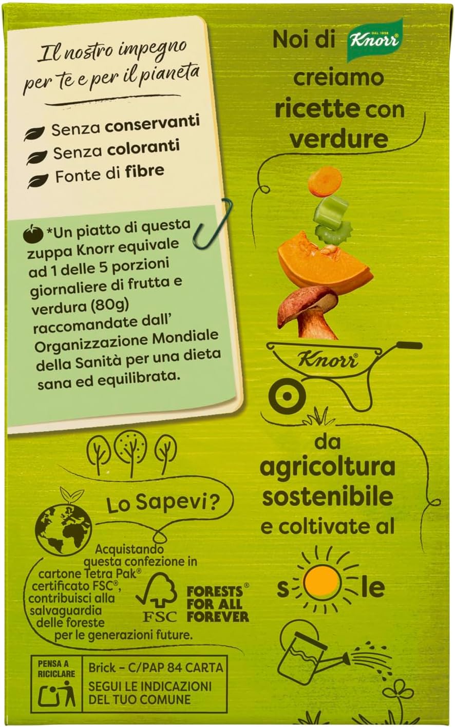 Knorr Zuppa Boscaiola, Piatti Pronti Knorr con Ingredienti Naturali, Senza Coloranti e Senza Conservanti Aggiunti, Fonte di Fibre, Vegetariano, Confezione da 750ml - Immagine 2