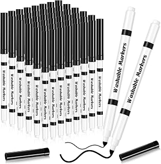 48 Pcs Thin Washable Markers Bulk Fine Tip Coloring Marker, Black | Thin/broad Line Markers, Washable Markers for Kids, Classroom Back to School Art Supplies, Ages 6+