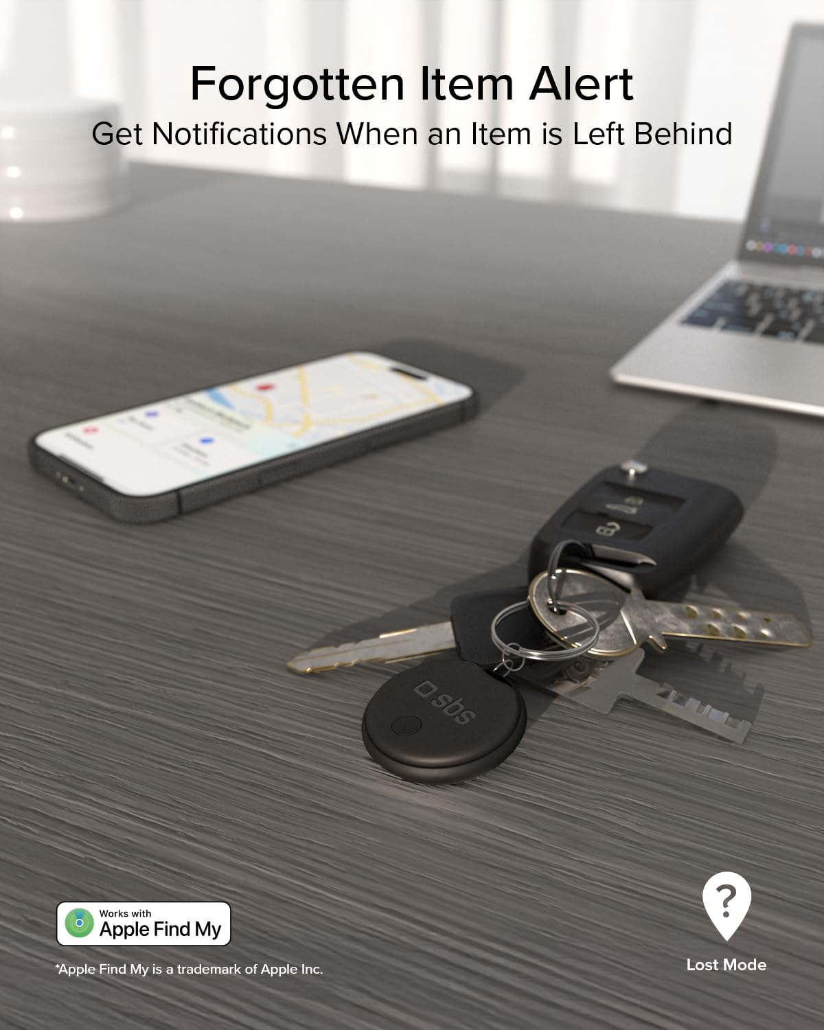 SBS Track My Dual Kit, 4 Localizzatori Smart Tag, Finder Trova Oggetti (Confezione da 2)