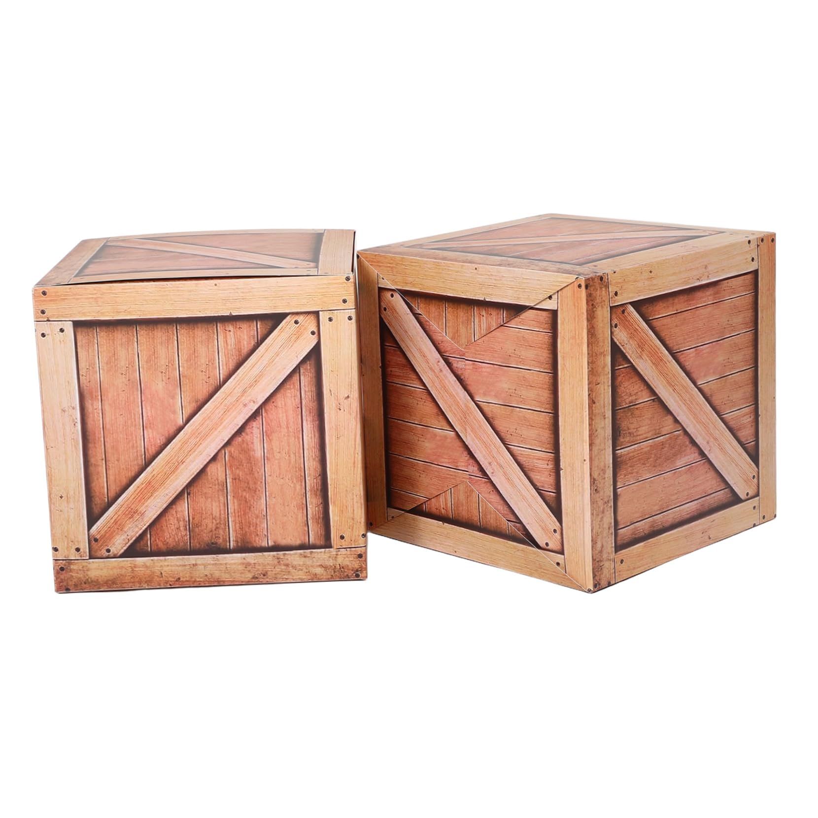 Cajas decorativas de papel estilo madera para centros de mesa y fotos de fiesta