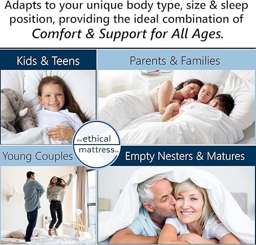 Miniatura 4 de Ethical Mattress CO 10" Toxin-Free Hybrid Mattress, Made in The USA with Organic Cotton, Wool, Latex & Pocketed Coils (No Fiberglass or Polyfoams)