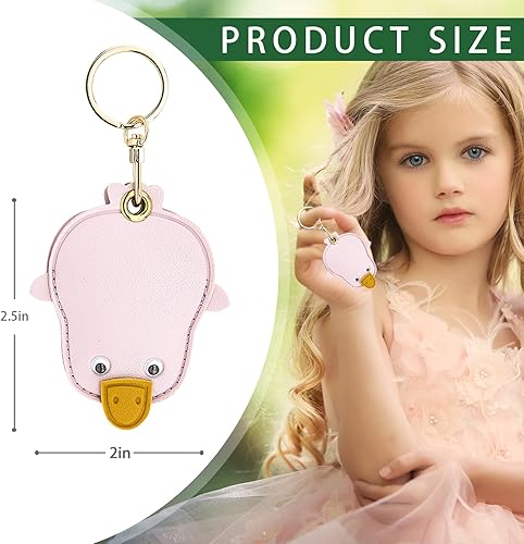 Miniatura 275 de Funda de cuero compatible con Apple AirTag, rastreador de llavero GPS Airtag con llavero, cubierta protectora antiarañazos para AirTag