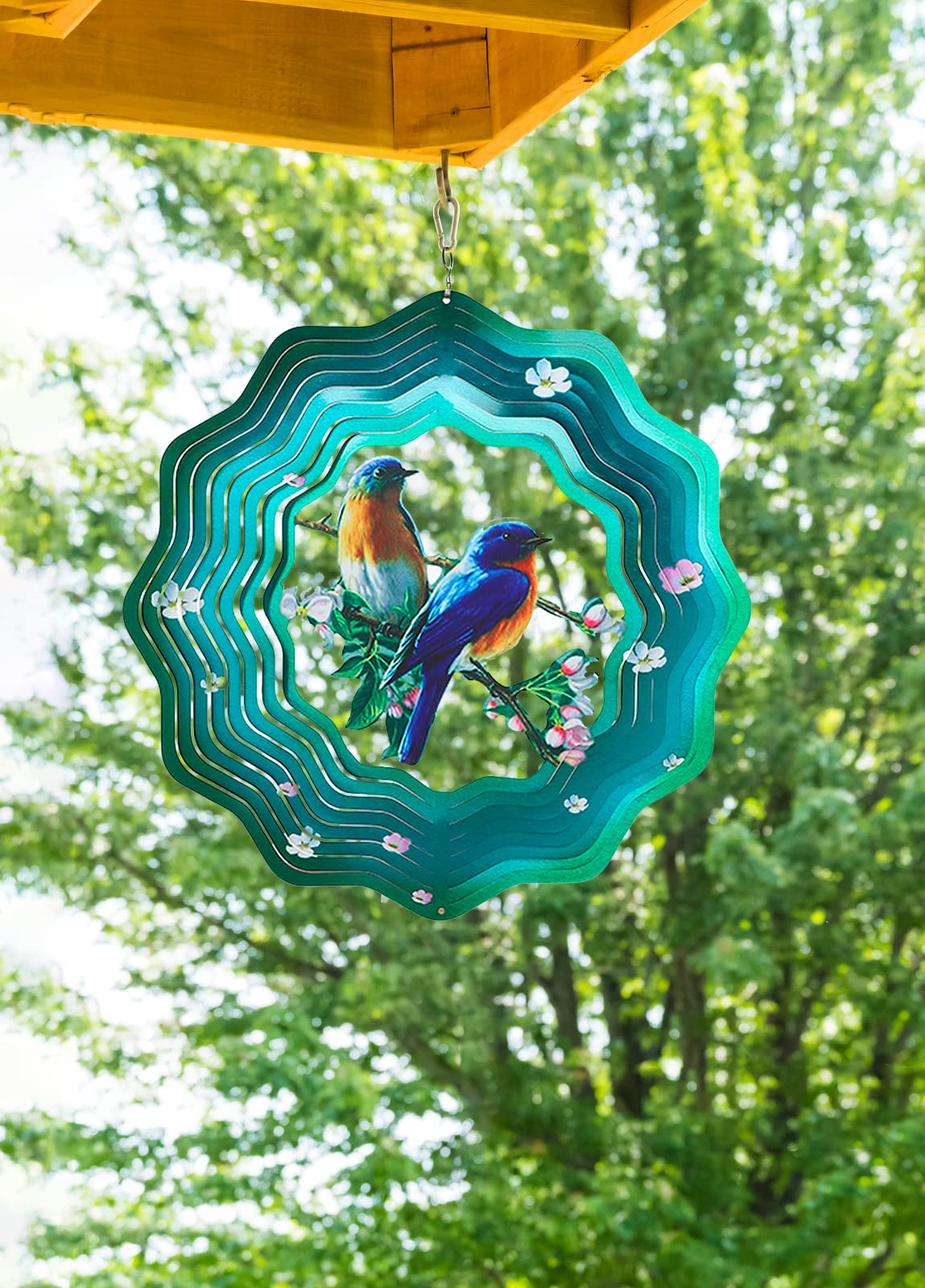 Hummingbird Windspiel 3D für drinnen und draußen, Gartendekoration Basteln Ornamente Edelstahl Windspiel Geschenke 30,5 cm (Blue)