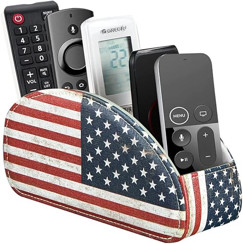 Soporte de control remoto de piel sintética para TV, organizador para mesa, 5 compartimentos, organizador de mesita de noche para accesorios de disponible en Yaxa Colombia