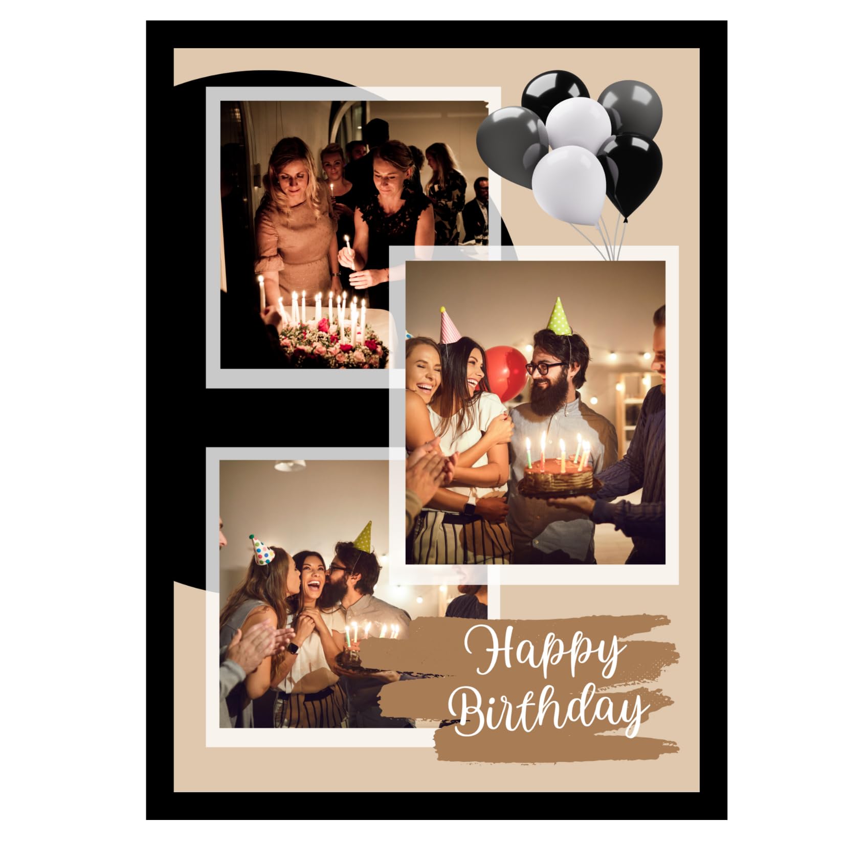 Customized Happy Birthday Photo Collage Frame | A4 Black Frame with Calendar | Personalized Gift with Name & Pictures for Friends, Parents, Couple-image-23