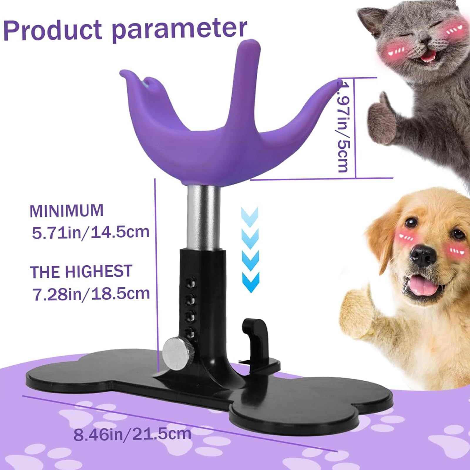 Supporto per Toelettatura Animali con Altezza Regolabile a 5 Livelli per | Facile da Usare per Mantenere gli Animali in Posizione durante Bagno, Taglio e Cura delle Paws, con Supporto Regolabile in Al