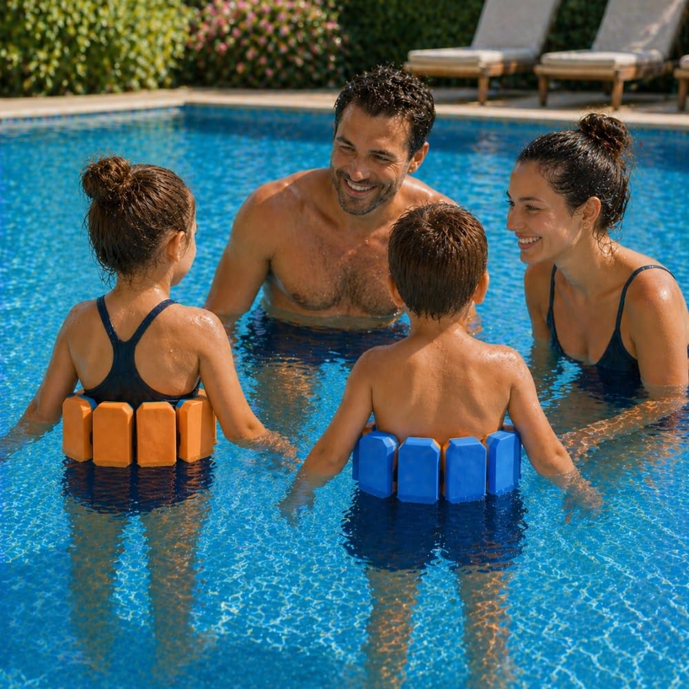 Ceinture de Natation Enfant Réglable 5 Flotteurs – Aide à la Flottaison Piscine, Apprentissage Nage et Initiation Aquatique