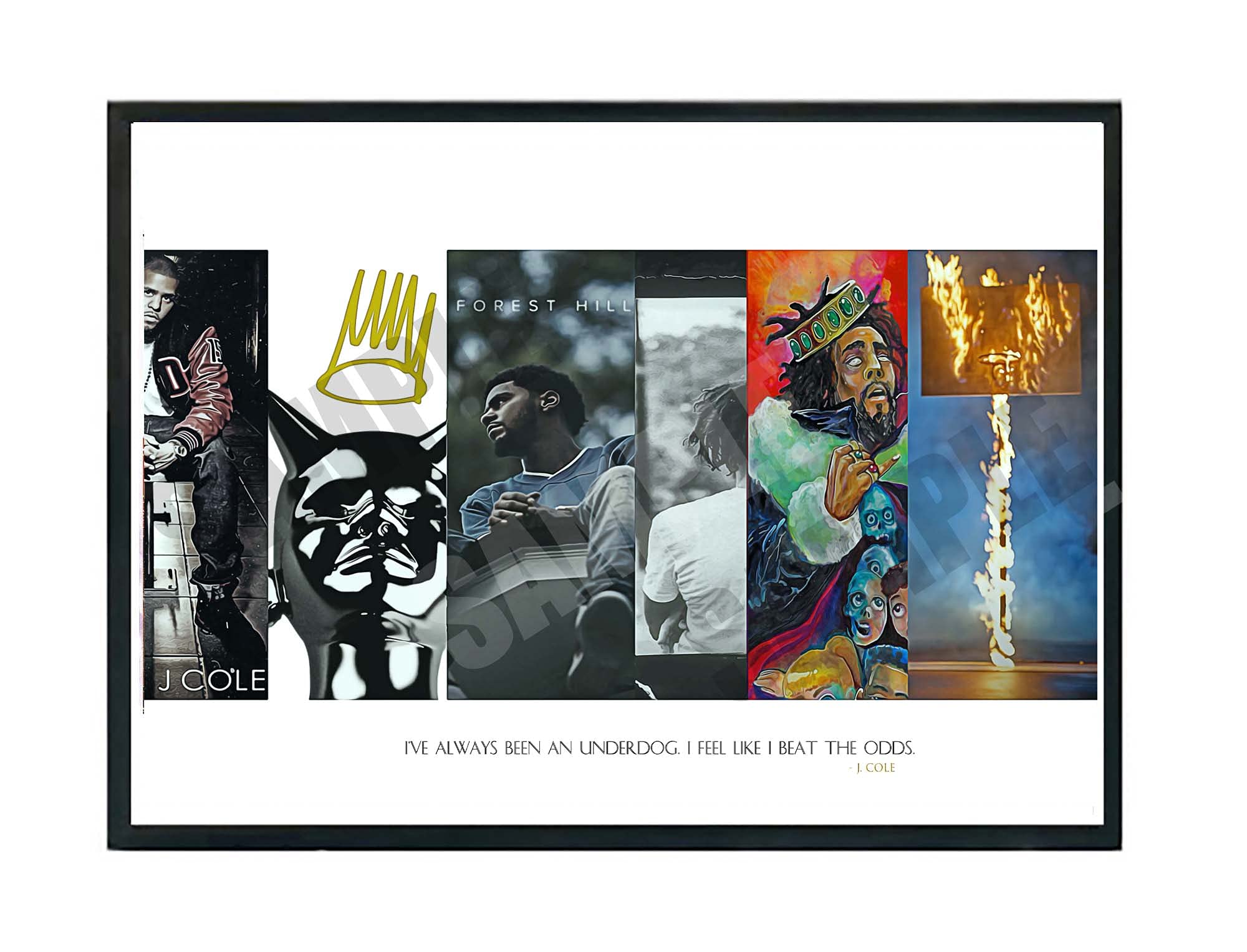 J Cole Album History Poster Album Cover Art Hypebeast Decor Rap Posters