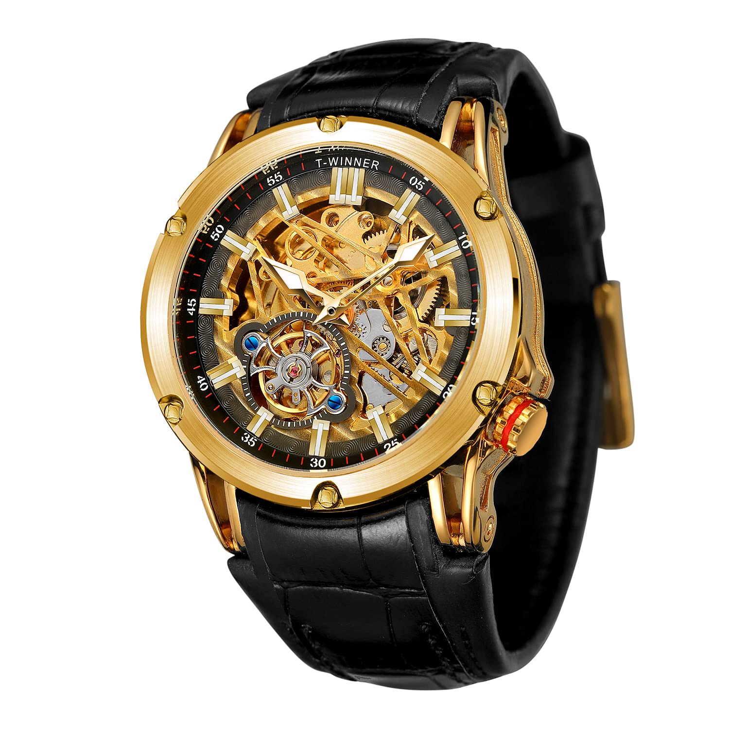 FORSINING Automatic Men Big Face Watch Powerful Exotic Self Winding Tourbillion Skeleton Watch, Gold, Digital (B0BWN5SLD2) Amazon Price History, Amazon Price Tracker