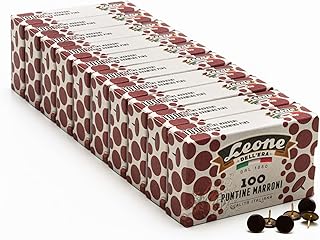 1000 chinchetas de Colores Leone Dell'Era – Taco de 10 Cajas de 100 Unidades, Marrones