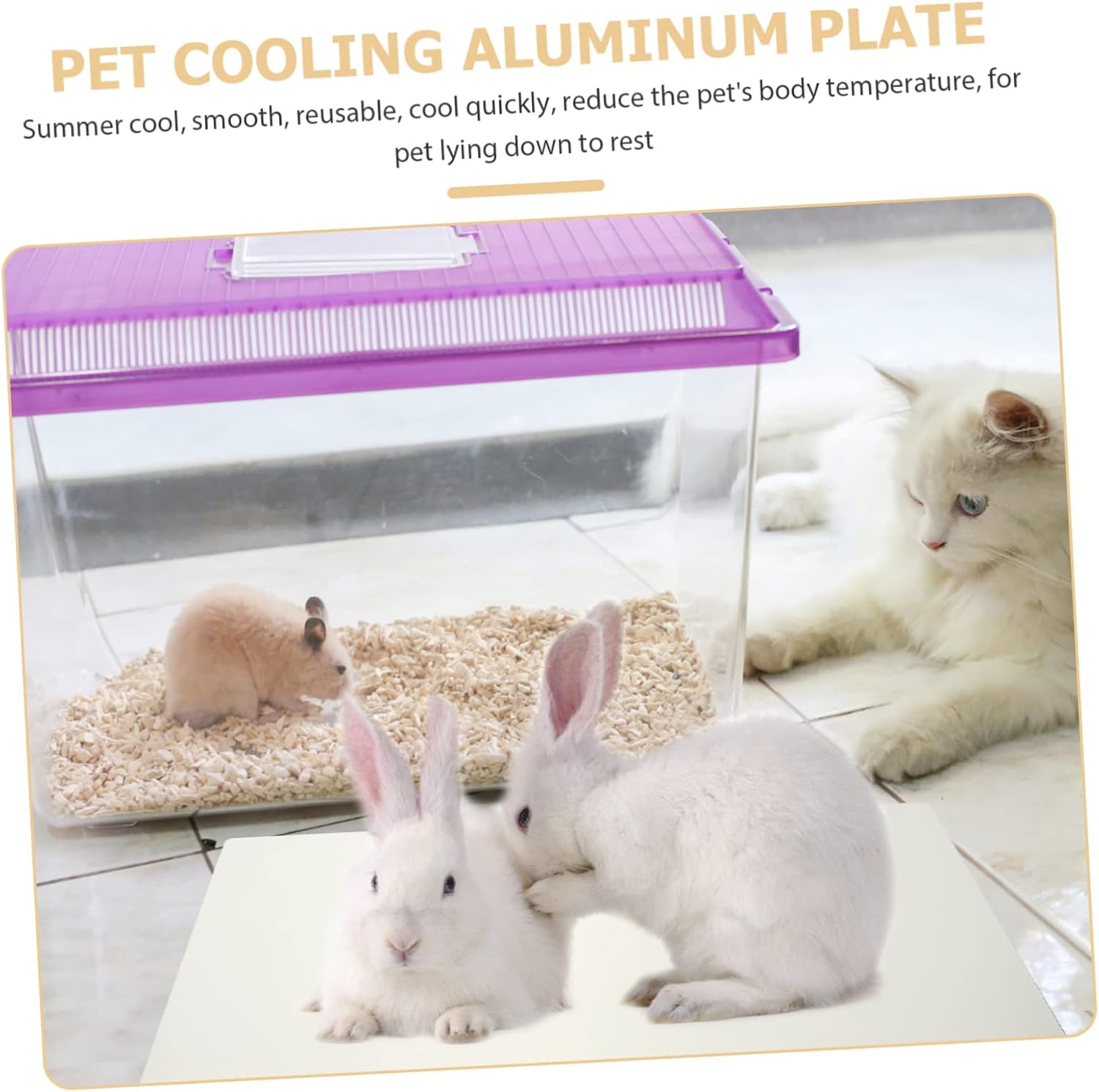 Alasum Guinea Pig Cooling Mat Durable Aluminum Cooling Plate for Summer for Small Animals Like Hamsters and Chinchillas Helps Prevent Overheating and Maintain Comfort