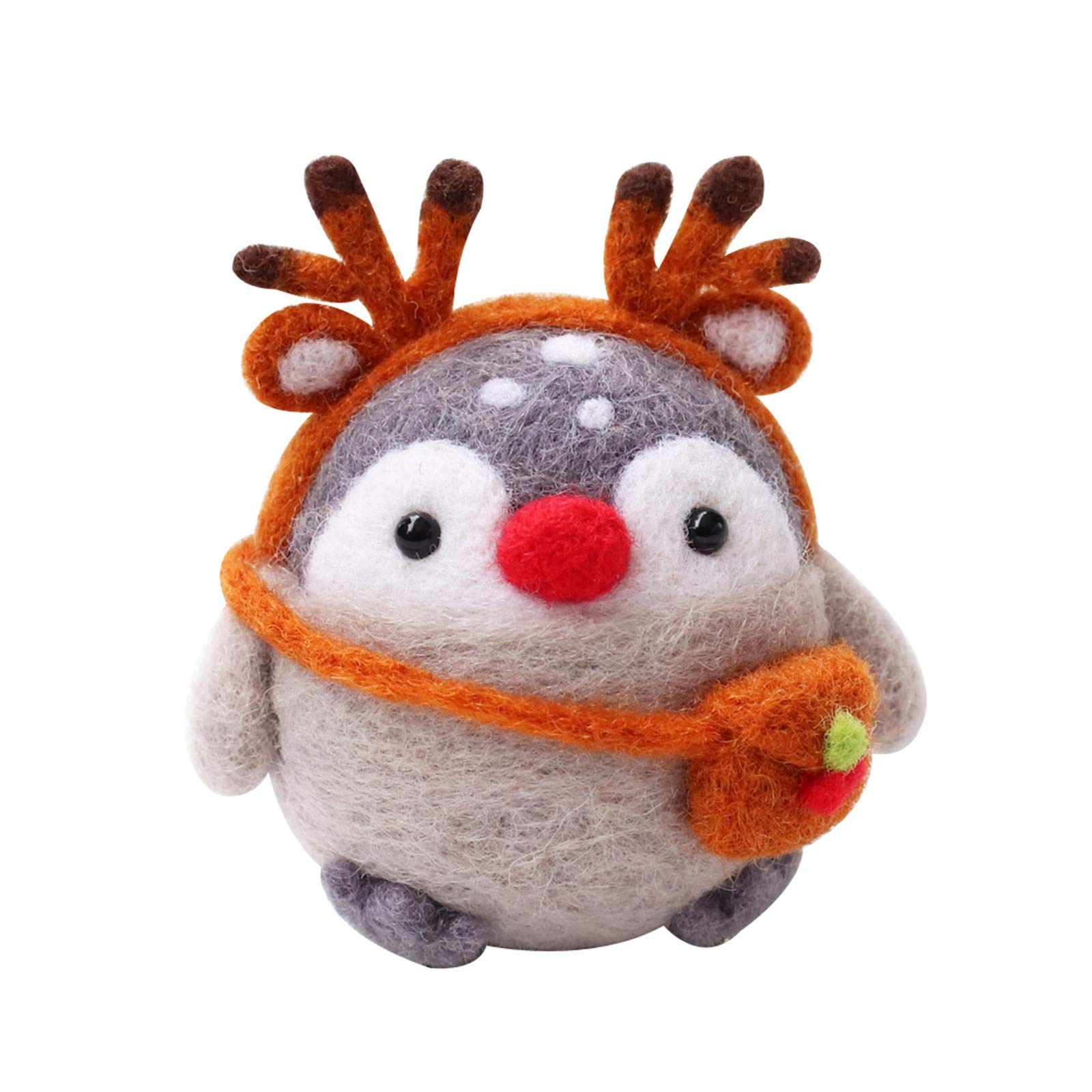 SO-buts Cute Penguin Pattern Handmade DIY Poke Wool Felts Material Production Package Needle Felting Kit for Beginners,Wool Felt Tools with Felting Tool (F)
