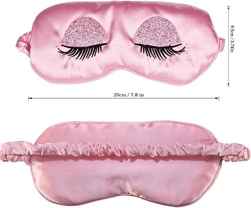 Miniatura 2 de Máscara para dormir, máscara de ojos de seda satinada, suave, transpirable, cubierta de ojos de viaje, sombra de ojos con correa elástica para