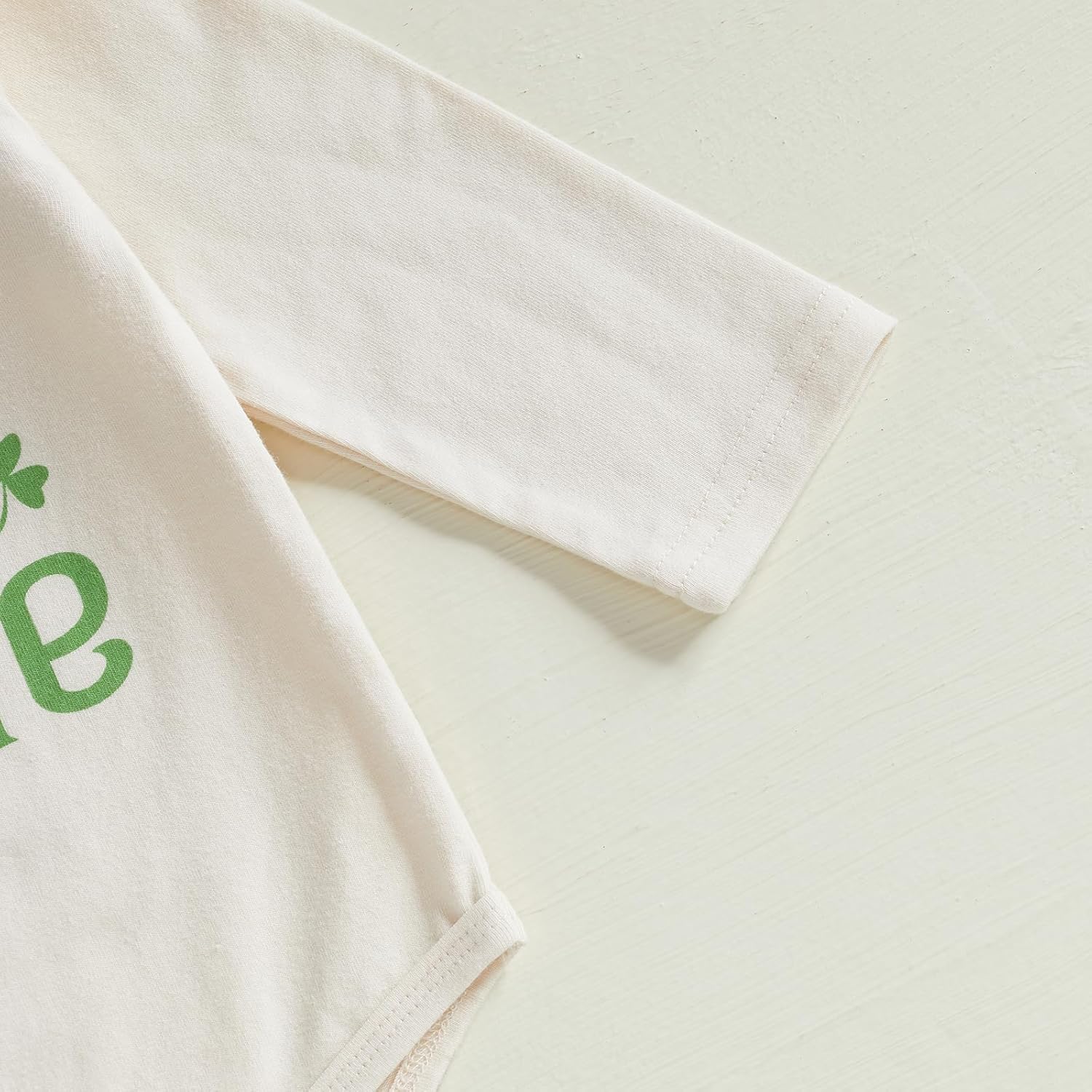 Karuedoo Newborn Baby Girl St Patricks Day Outfit Letter Print Long Sleeve Romper Ribbed Knit Flared Pants Headband 3Pcs Set - Image 5