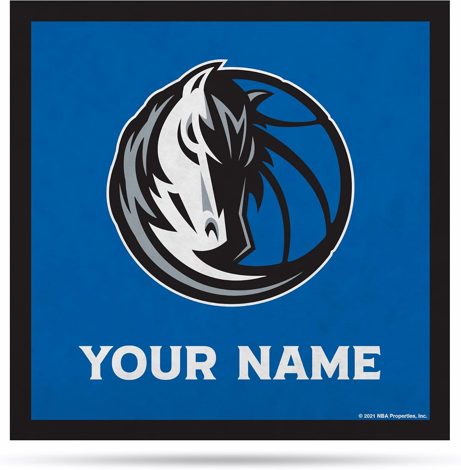 Rico Industries NBA Basketball Dallas Mavericks Personalized 35" Felt Wall Décor - for Man Cave, Game Room, Office & Bedroom - Made in The USA