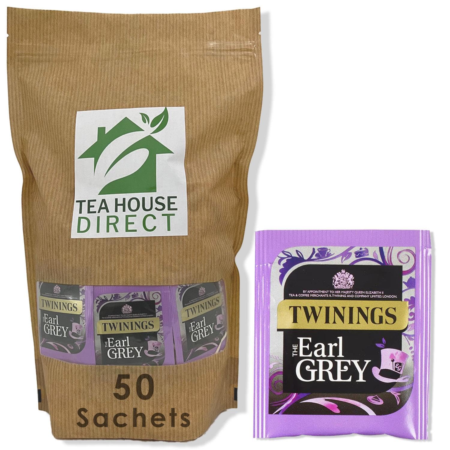 50 Sachets Twinings Earl Grey Full Unique Fragrant Fresh Perfect Blend of Natural Lemon & Bergamot Flavour Black Tea