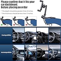 Vista 6 de Universal Dashboard Cell Phone Holder Mount with 360° Rotation Multifunctional Clip on Phone Holder for Car Compatible with All 4-7.2 Inch