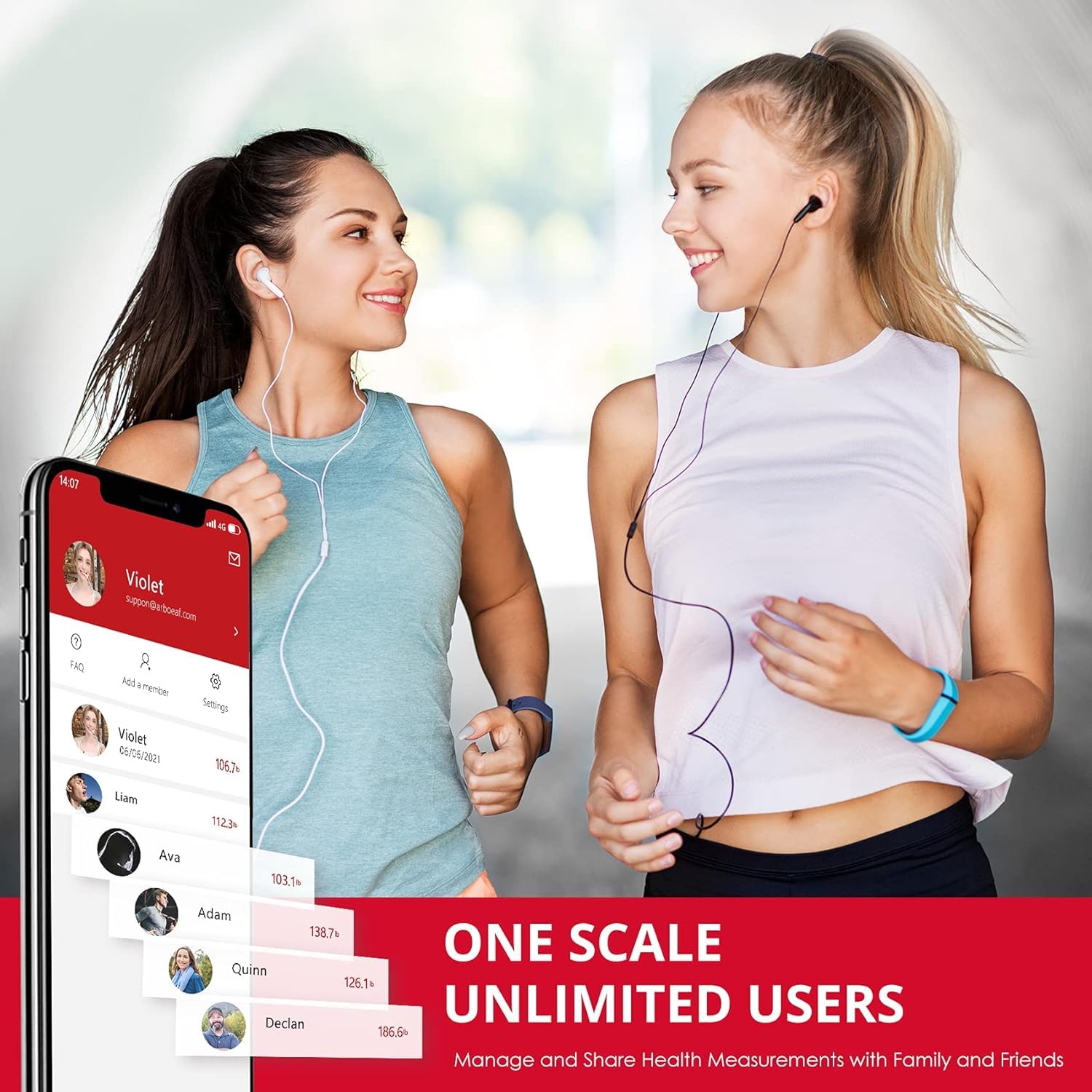 Bilancia pesapersone intelligente impedenziometrica, con calcolo BMI, composizione corporea, connessione bluetooth, compatibile con app iOS e Android. Portata 180kg, precisione 0,1kg