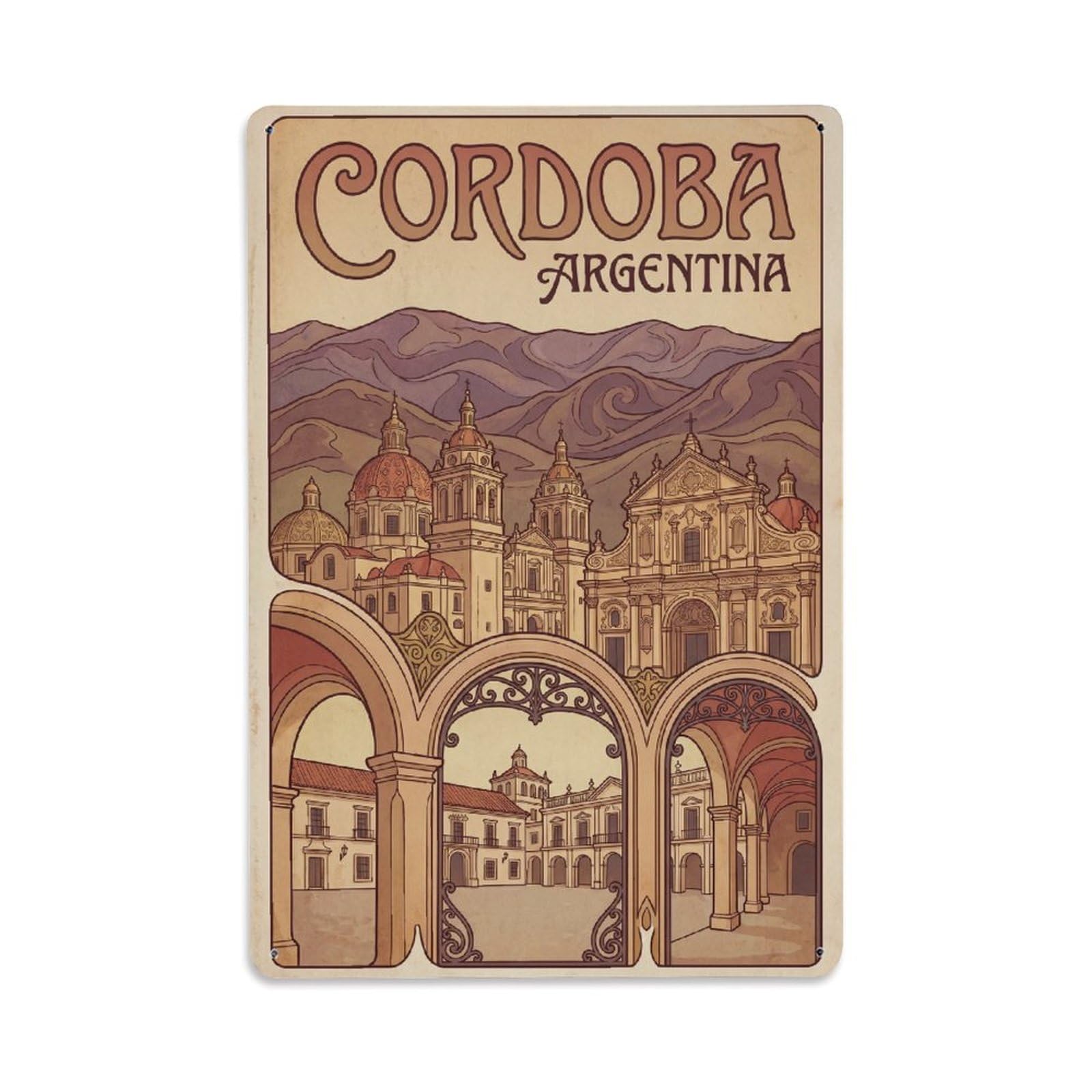 Argentina Cordoba Travel Retro Metal Tin Sign