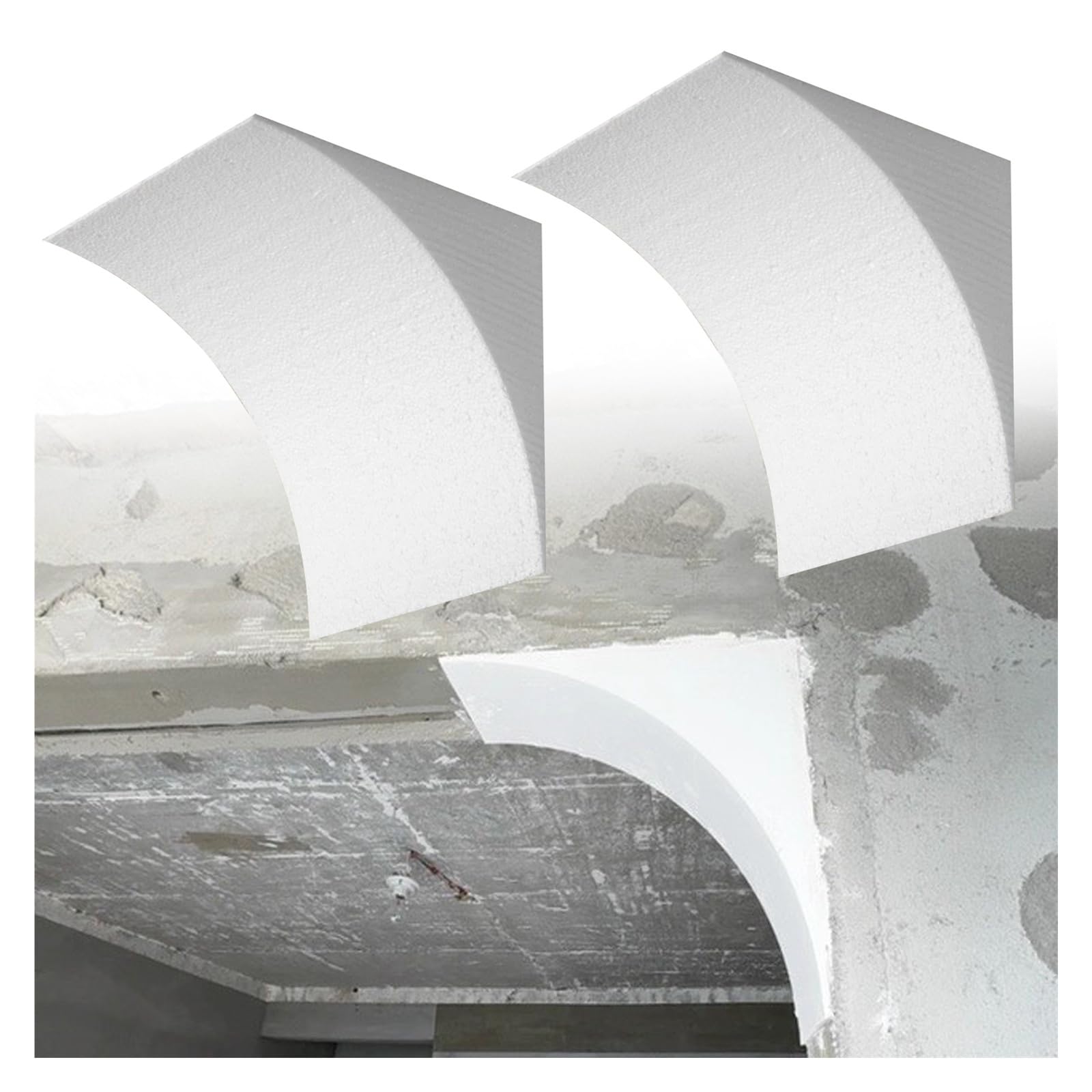 Paneles de espuma de arco curvado, aberturas de dintel prefabricadas para puertas, diseño de estilo francés para balcones, decoración de esquina versátil, arcos de espuma de fácil instalación