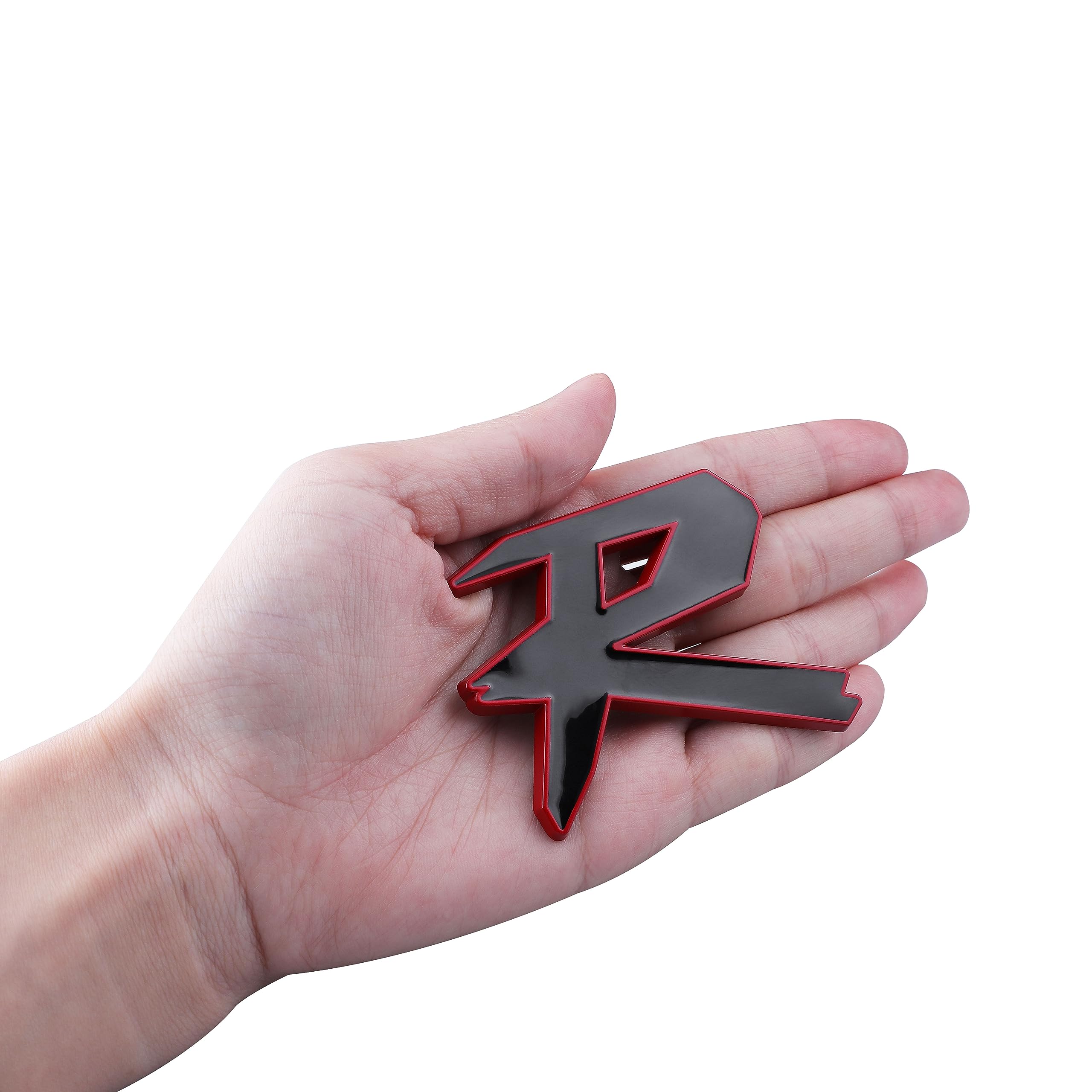2Pcs 3D Metal Red Emblem Badge – 3.58 X 0.98 Inches – Rear Trunk Fender Sport Sticker Decal