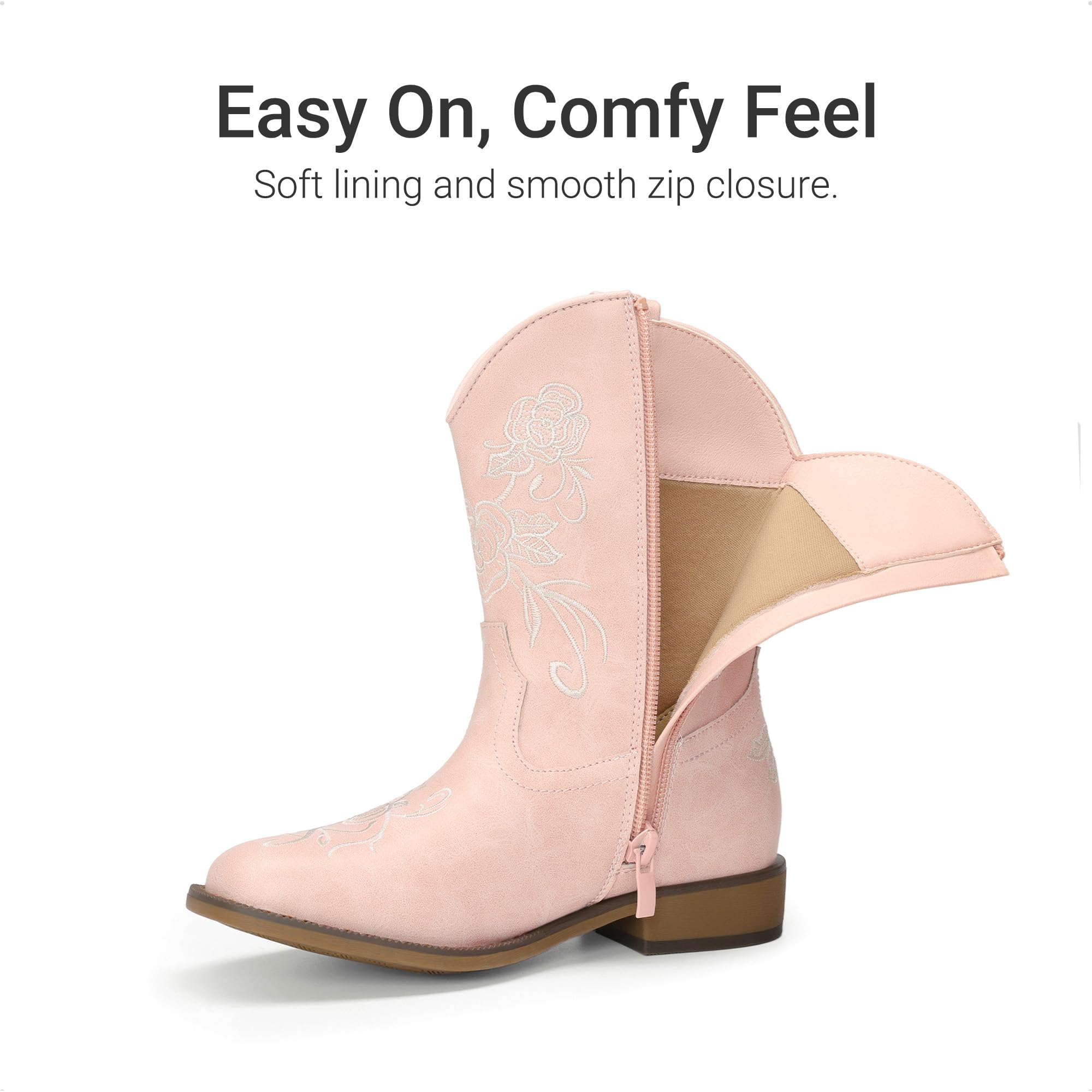DREAM PAIRS Botas de combate de equitación para niña con pantorrilla media